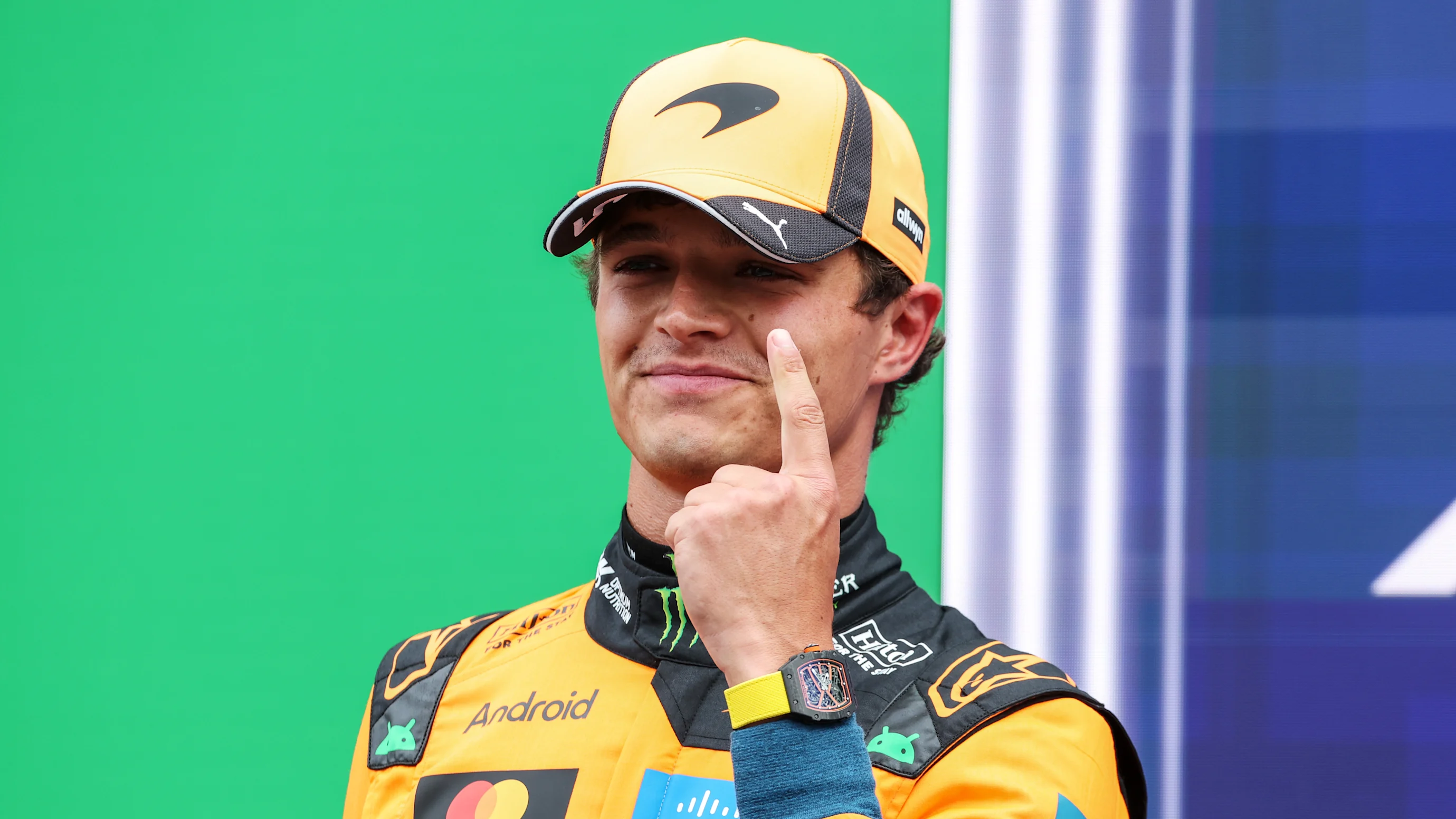 ZANDVOORT, NETHERLANDS - AUGUST 22: Pole position qualifier Lando Norris of Great Britain and