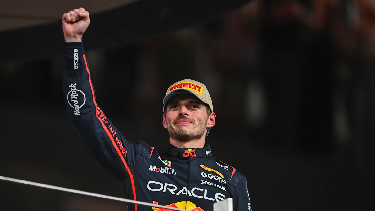 ABU DHABI, UNITED ARAB EMIRATES - DECEMBER 07: Race winner Max Verstappen of the Netherlands and