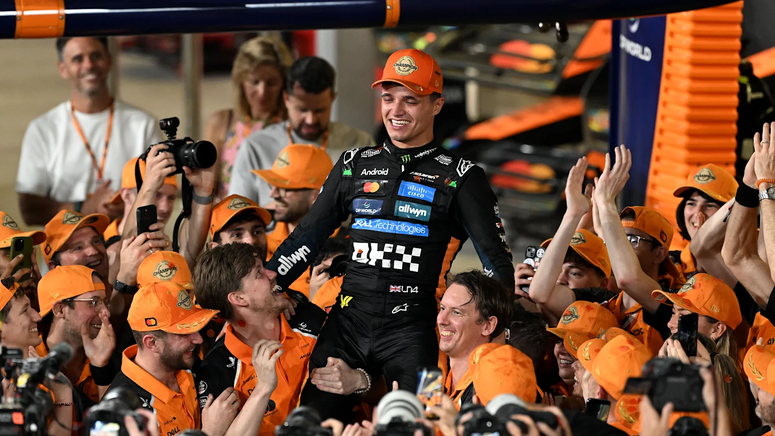 ABU DHABI, UNITED ARAB EMIRATES - DECEMBER 07: 2025 F1 World Drivers Champion Lando Norris of Great