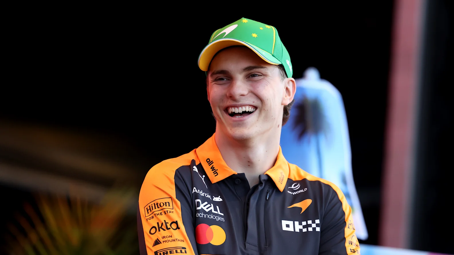 MELBOURNE, AUSTRALIA - MARCH 05: Oscar Piastri of Australia and McLaren looks on on stage during