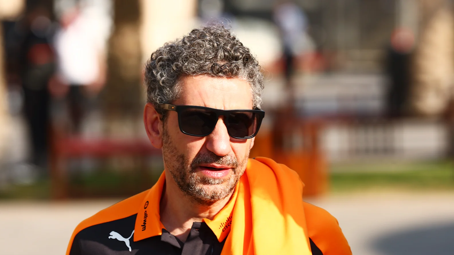 BAHRAIN, BAHRAIN - FEBRUARY 13: Andrea Stella, Team Principal of McLaren arrives in the Paddock