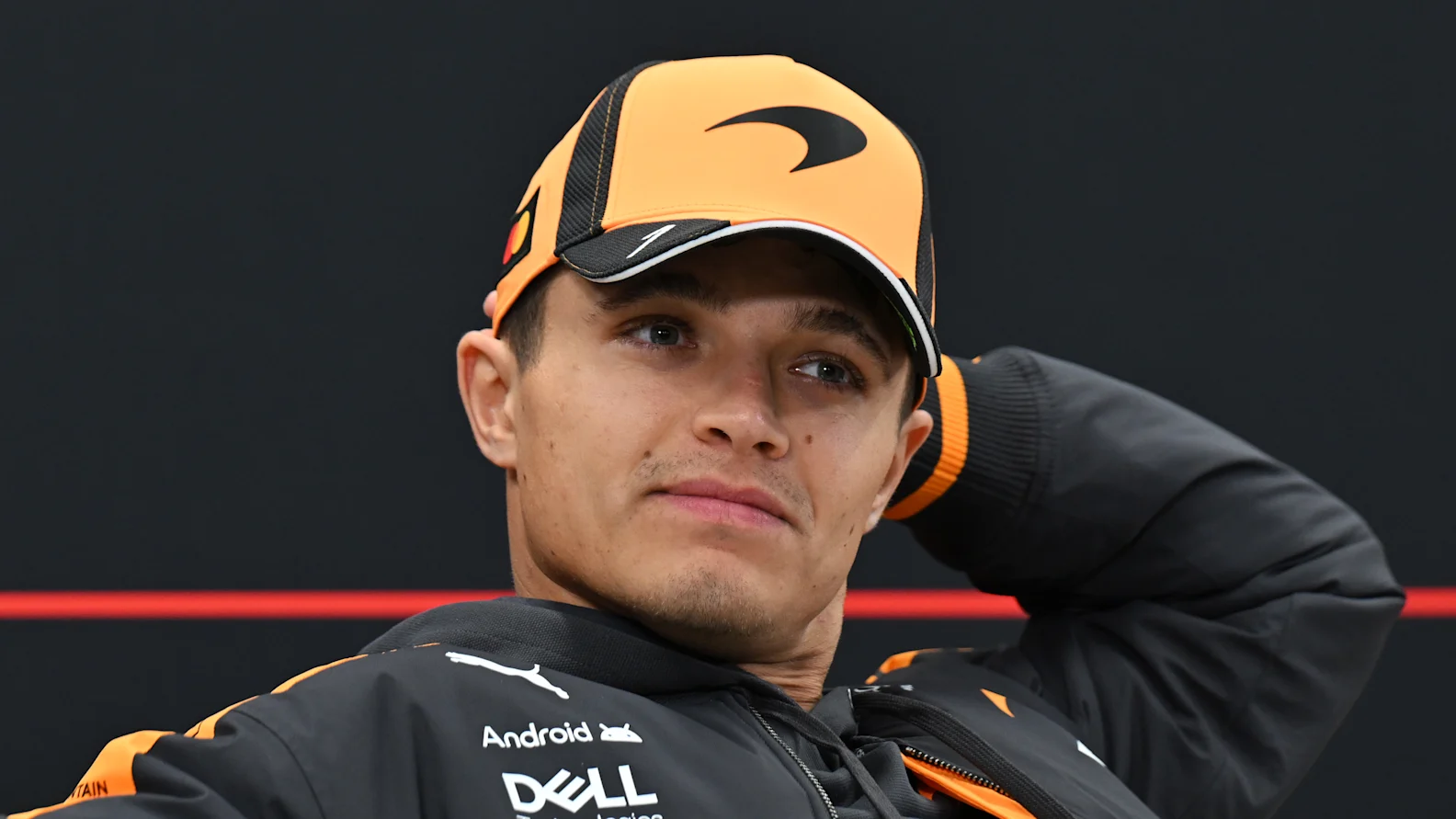 SUZUKA, JAPAN - MARCH 26: Lando Norris of Great Britain and McLaren looks on in the Drivers Press
