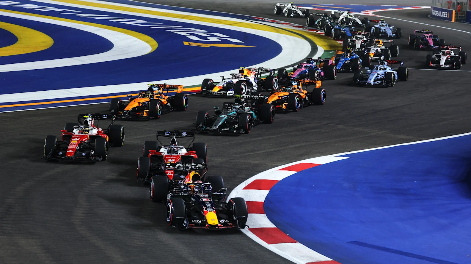 SINGAPORE, SINGAPORE - OCTOBER 11: Max Verstappen of the Netherlands driving the (3) Oracle Red