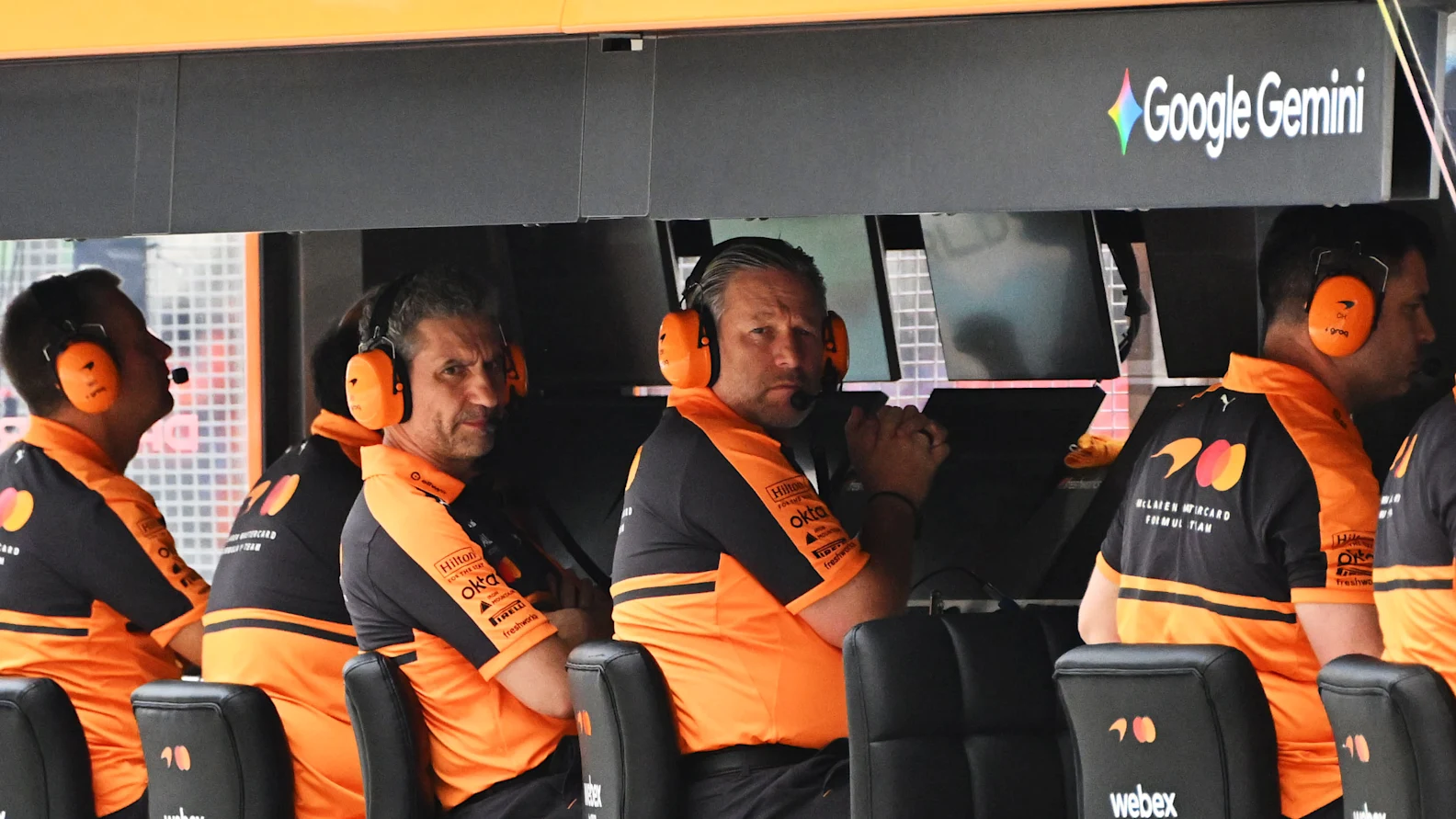 KUALA LUMPUR, MALAYSIA - OCTOBER 03: Andrea Stella, Team Principal of McLaren and Zak Brown, Chief