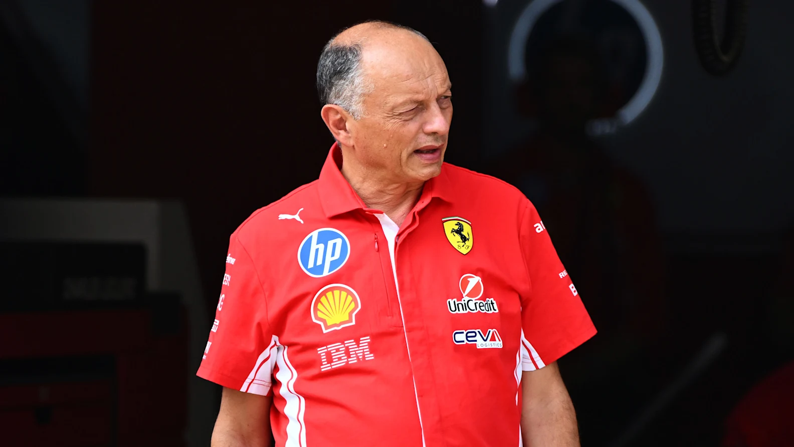 KUALA LUMPUR, MALAYSIA - OCTOBER 03: Frederic Vasseur, Team Principal of Scuderia Ferrari looks on