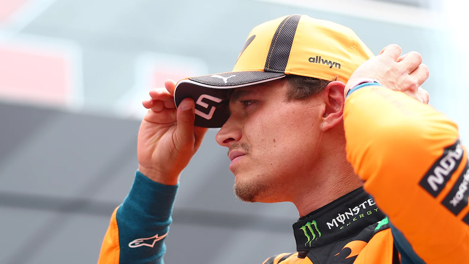 MONTREAL, QUEBEC - MAY 23: Second placed Lando Norris of Great Britain and McLaren looks on during