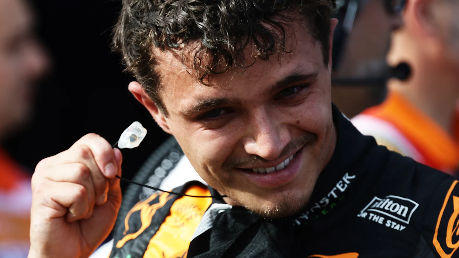 BUDAPEST, HUNGARY - JULY 25: Pole position qualifier Lando Norris of Great Britain and McLaren
