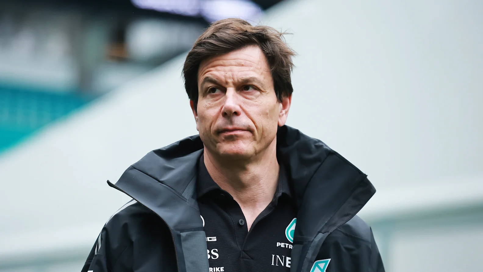 MIAMI, FLORIDA - MAY 03: Toto Wolff, Executive Director of Mercedes AMG Petronas F1 Team arrives in the Paddock prior to the F1 Grand Prix of Miami at Miami International Autodrome on May 03, 2026 in Miami, Florida. (Photo by Hector Vivas - Formula 1/Formula 1 via Getty Images)