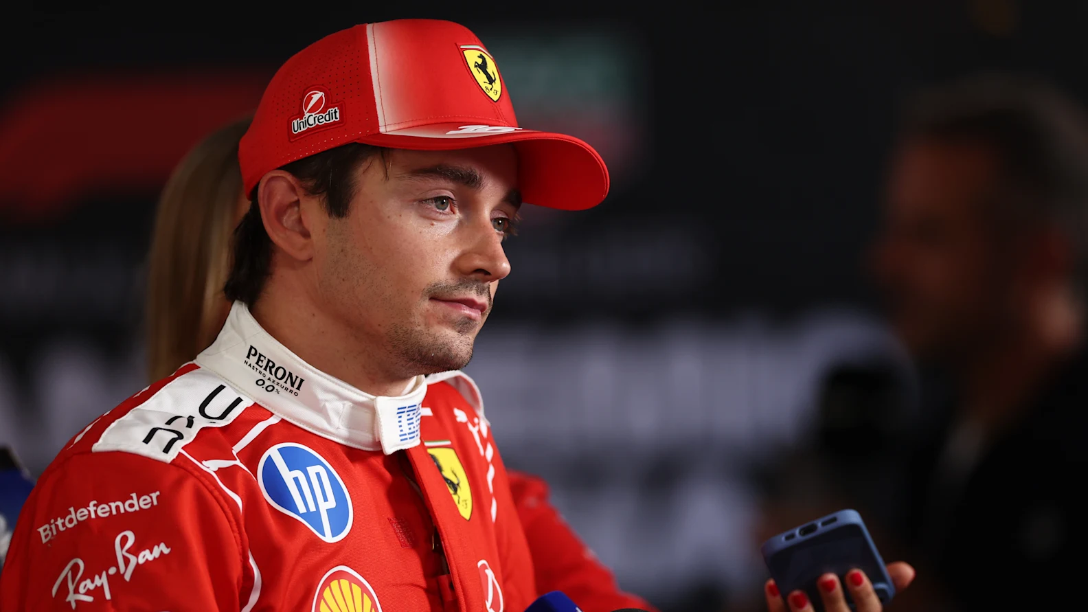 MADRID, SPAIN - SEPTEMBER 12: Fifth placed qualifier Charles Leclerc of Monaco and Scuderia Ferrari