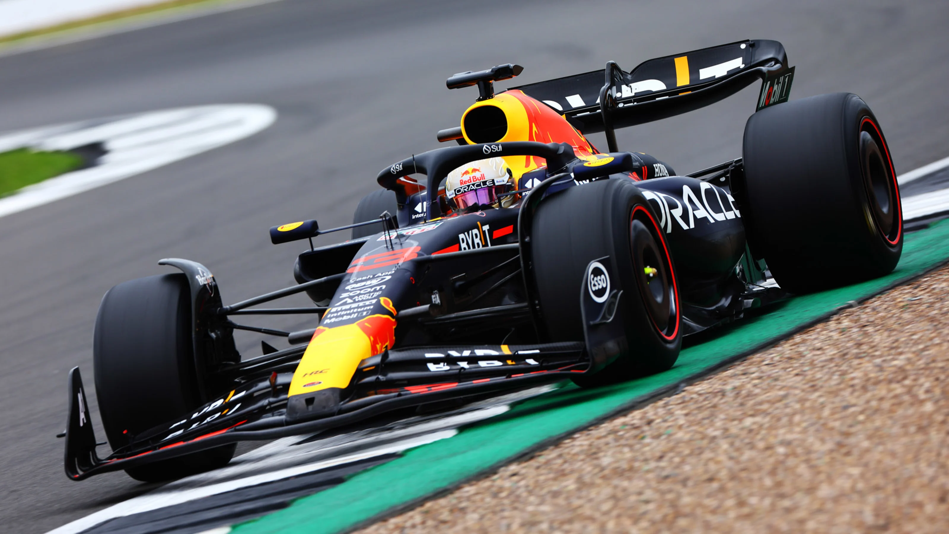 NORTHAMPTON, ENGLAND - JULY 11: Daniel Ricciardo of Australia driving the (3) Oracle Red Bull