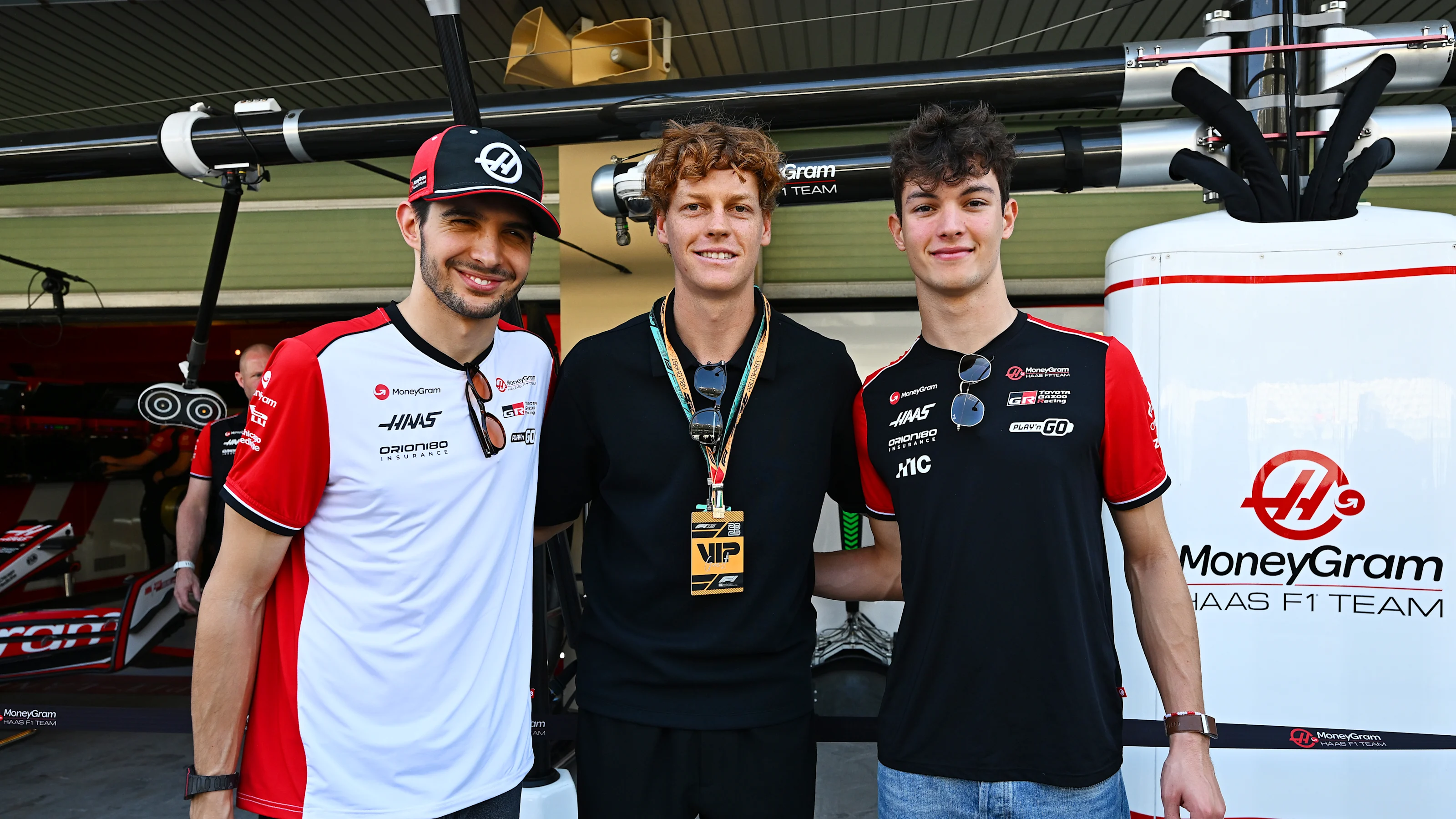 ABU DHABI, UNITED ARAB EMIRATES - DECEMBER 07: Esteban Ocon of France and Haas F1, Jannik Sinner