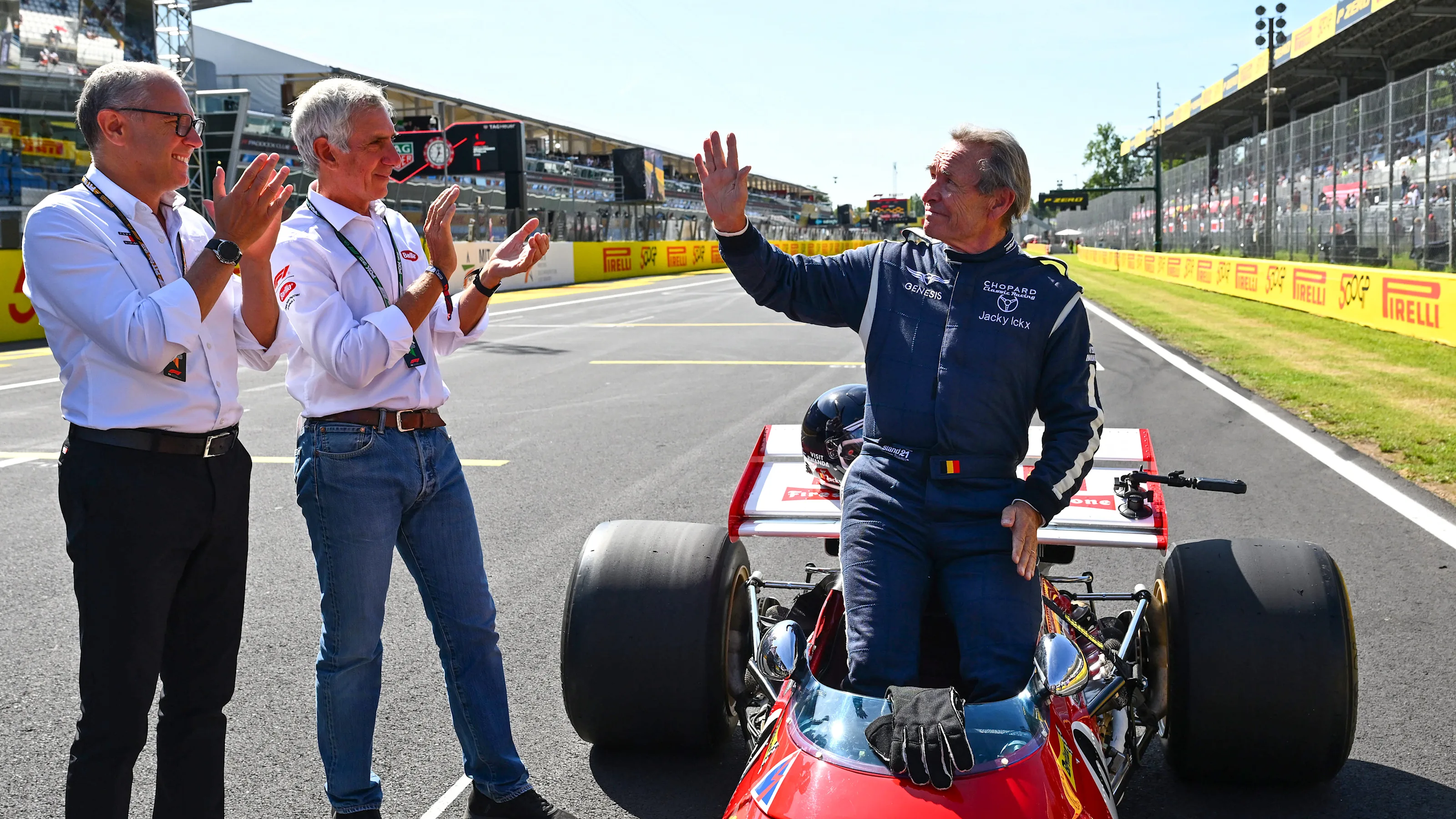MONZA, ITALY - SEPTEMBER 06: CEO of Formula 1 Stefano Domenicali, former racer Paolo Barilla and