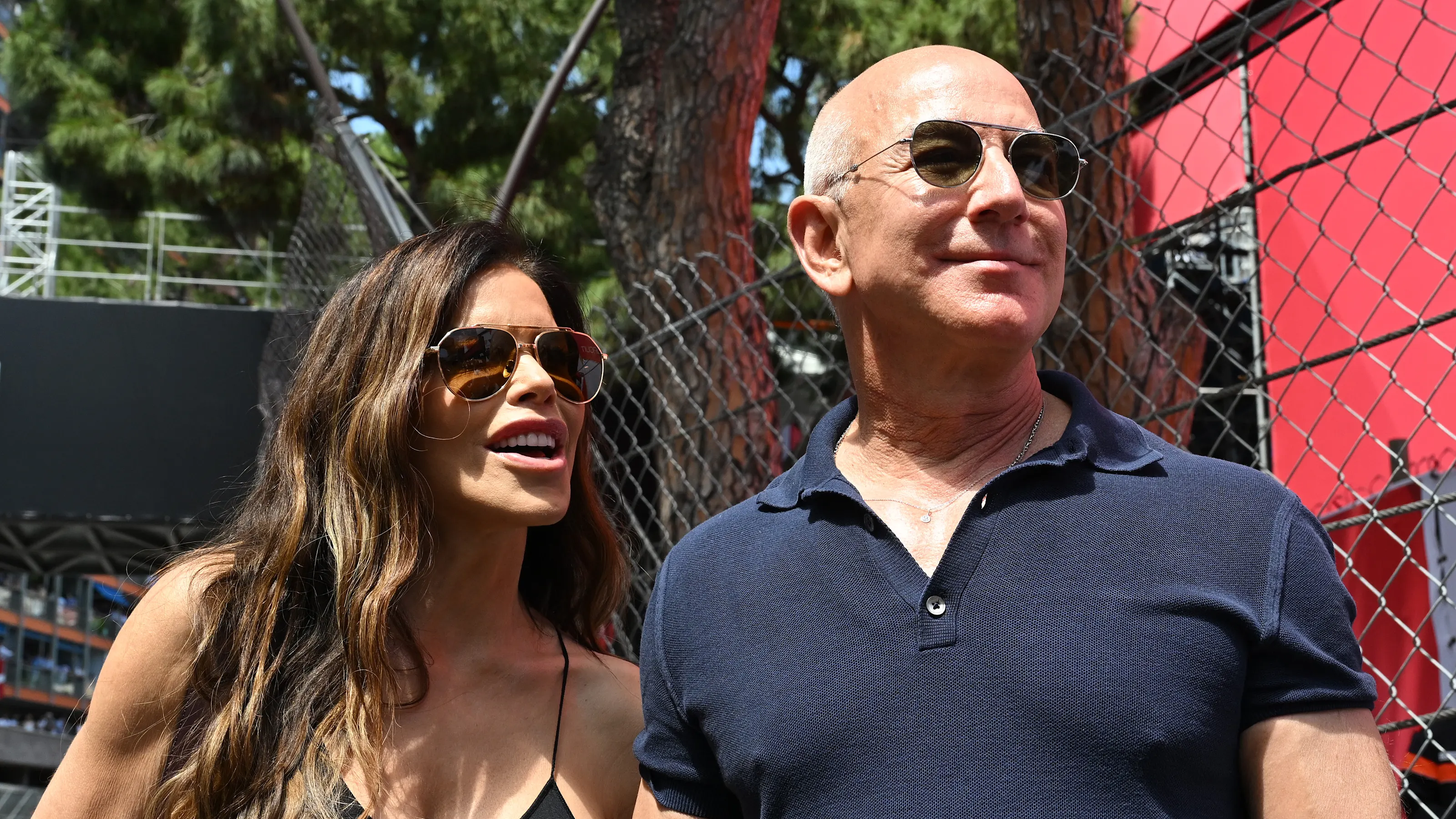 MONTE-CARLO, MONACO - MAY 25: Jeff Bezos and Lauren Sanchez during the F1 Grand Prix of Monaco at