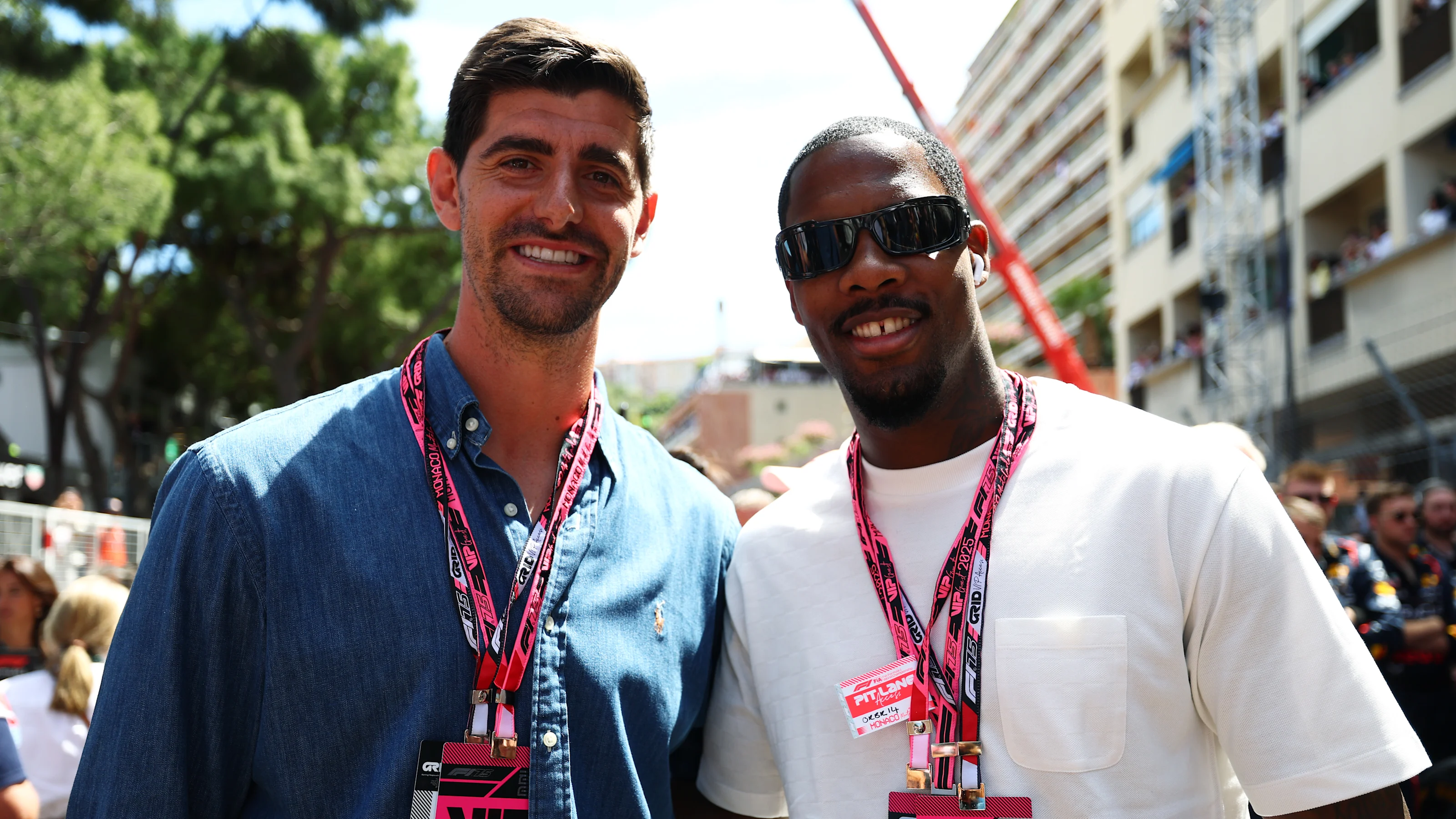 MONTE-CARLO, MONACO - MAY 25: Mike Maignan and Thibaut Courtois on the grid prior to the F1 Grand