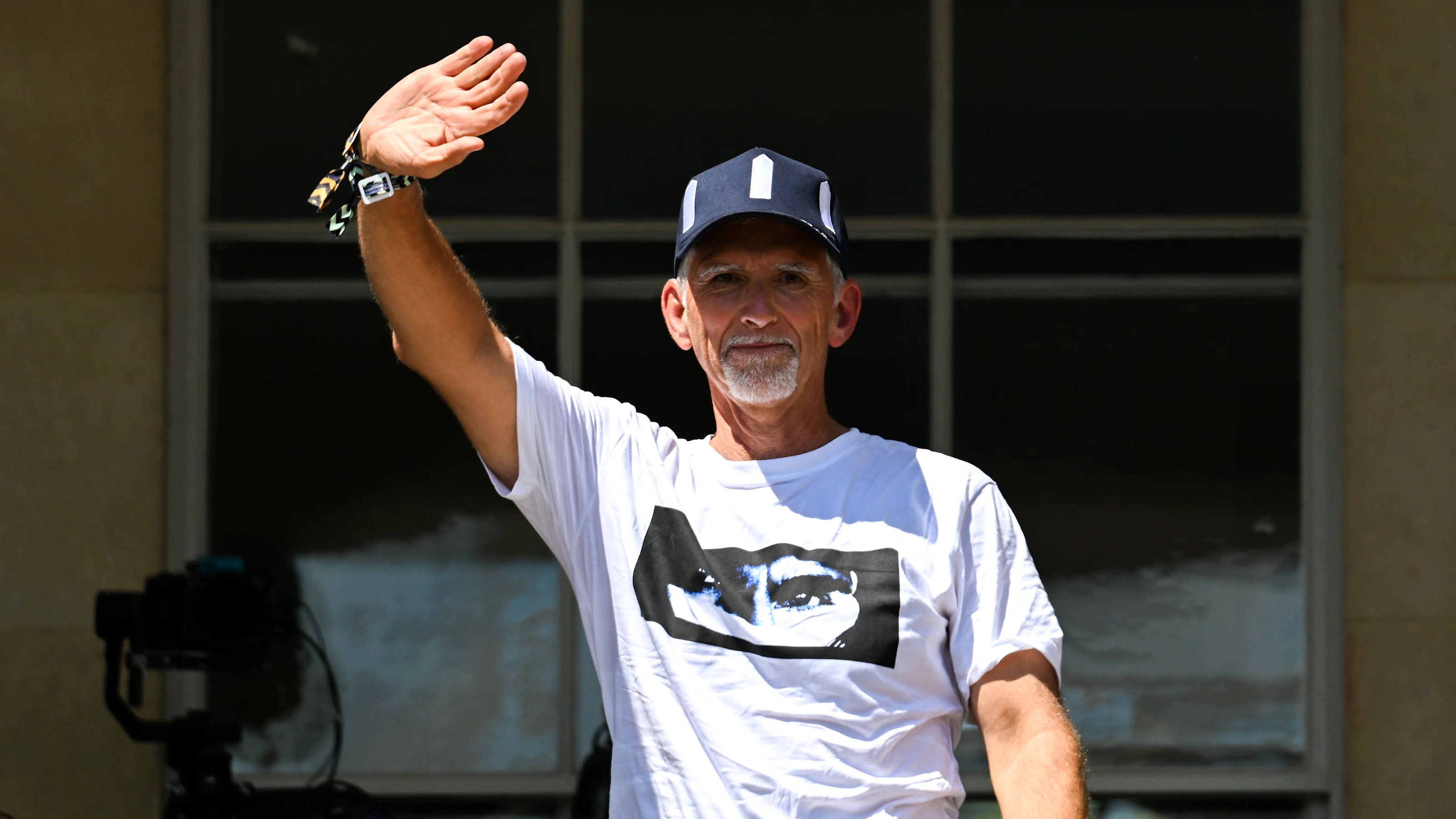 CHICHESTER, ENGLAND - JULY 12: 1996 F1 World Champion Damon Hill is honoured on the Goodwood House