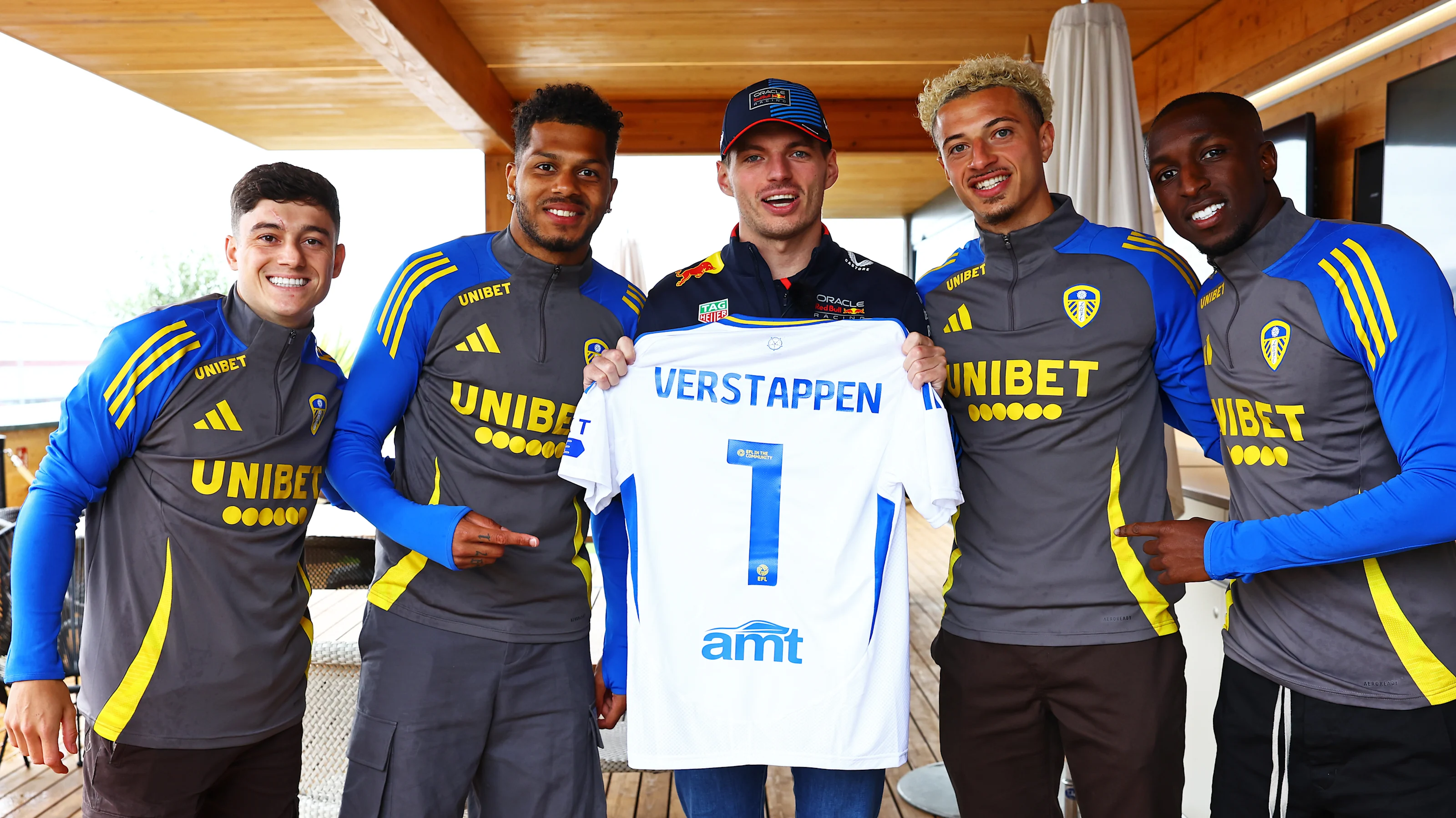 NORTHAMPTON, ENGLAND - JULY 07: Leeds United players Dan James, Georginio Rutter, Ethan Ampadu and