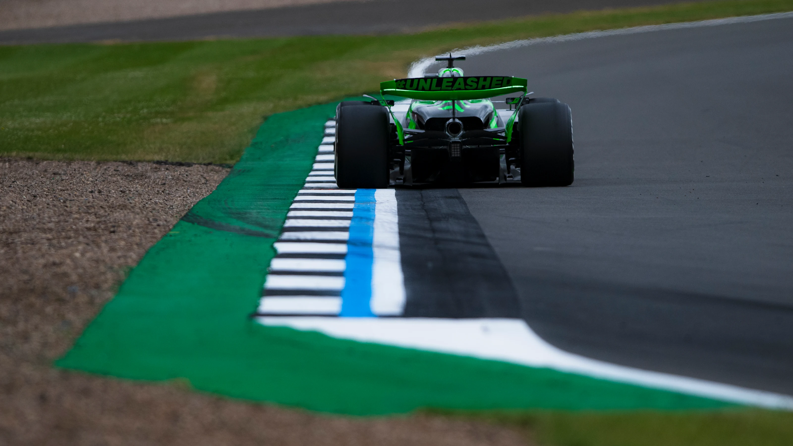NORTHAMPTON, ENGLAND - JULY 05: Valtteri Bottas of Finland driving the (77) Kick Sauber C44 Ferrari