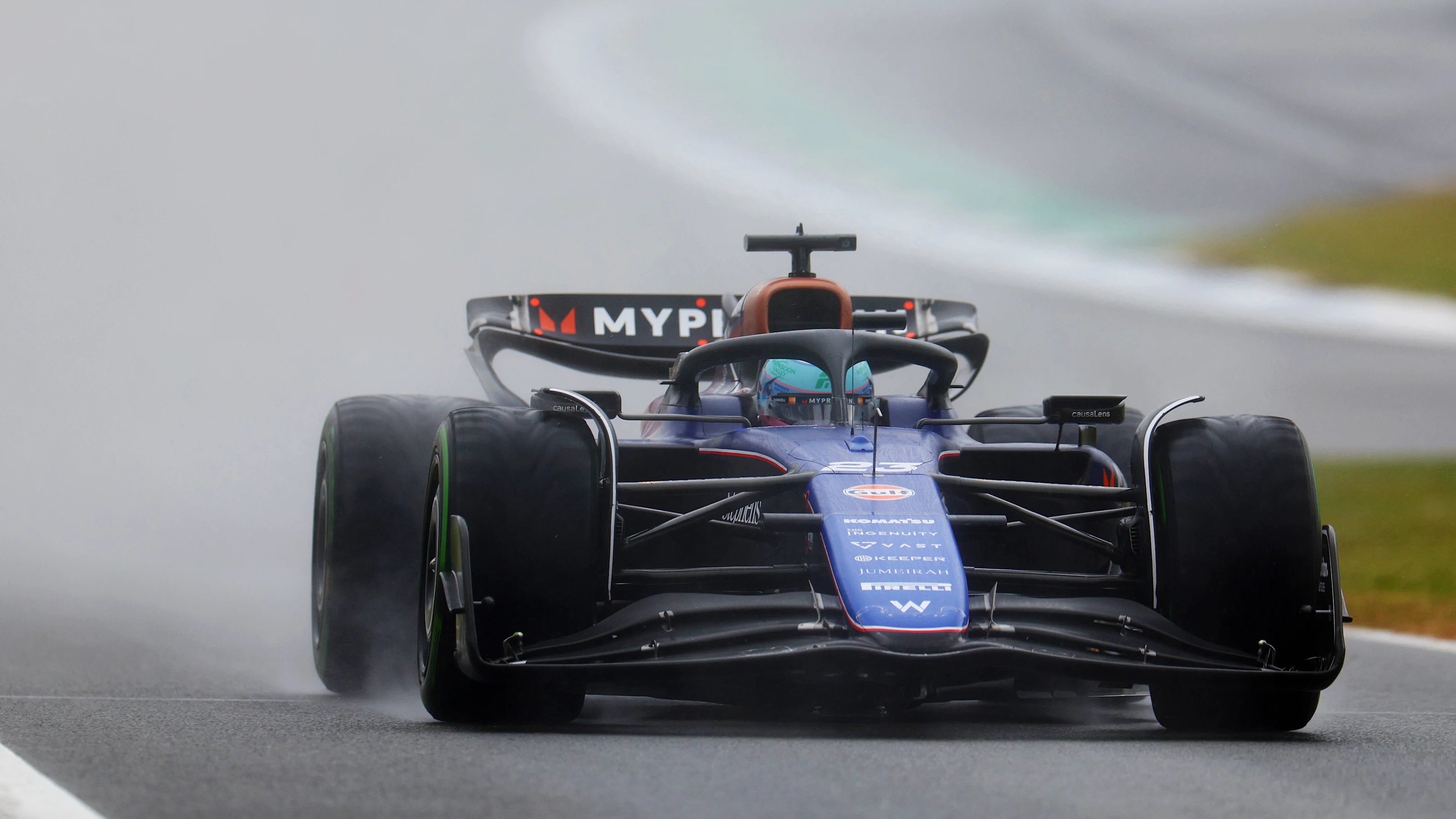 NORTHAMPTON, ENGLAND - JULY 06: Alexander Albon of Thailand driving the (23) Williams FW46 Mercedes