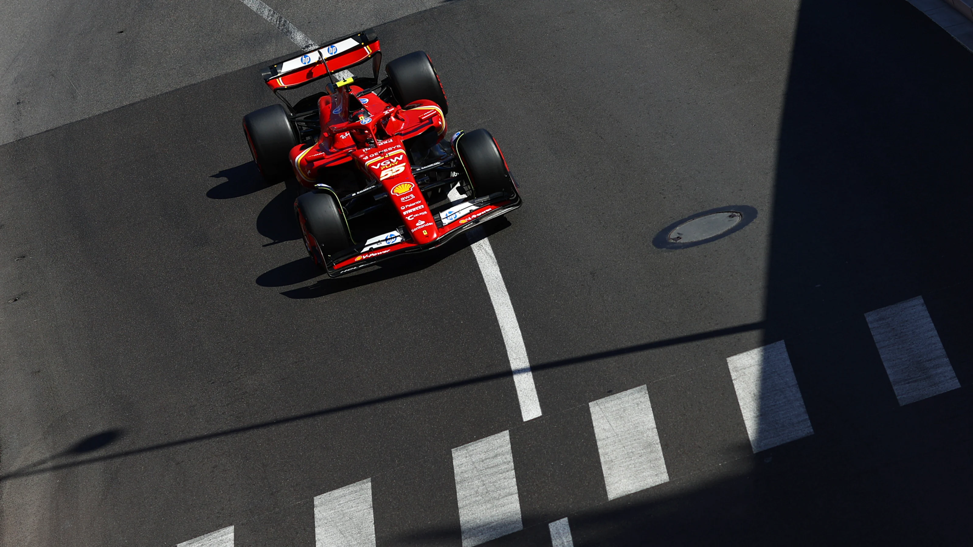 MONTE-CARLO, MONACO - MAY 25: Carlos Sainz of Spain driving (55) the Ferrari SF-24 on track during