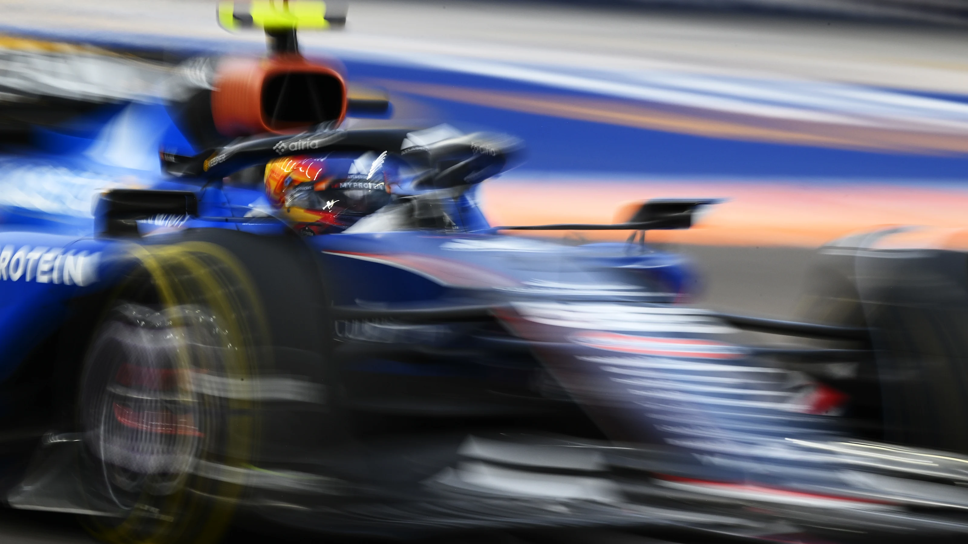 SINGAPORE, SINGAPORE - OCTOBER 03: Carlos Sainz of Spain driving the (55) Williams FW47 Mercedes on