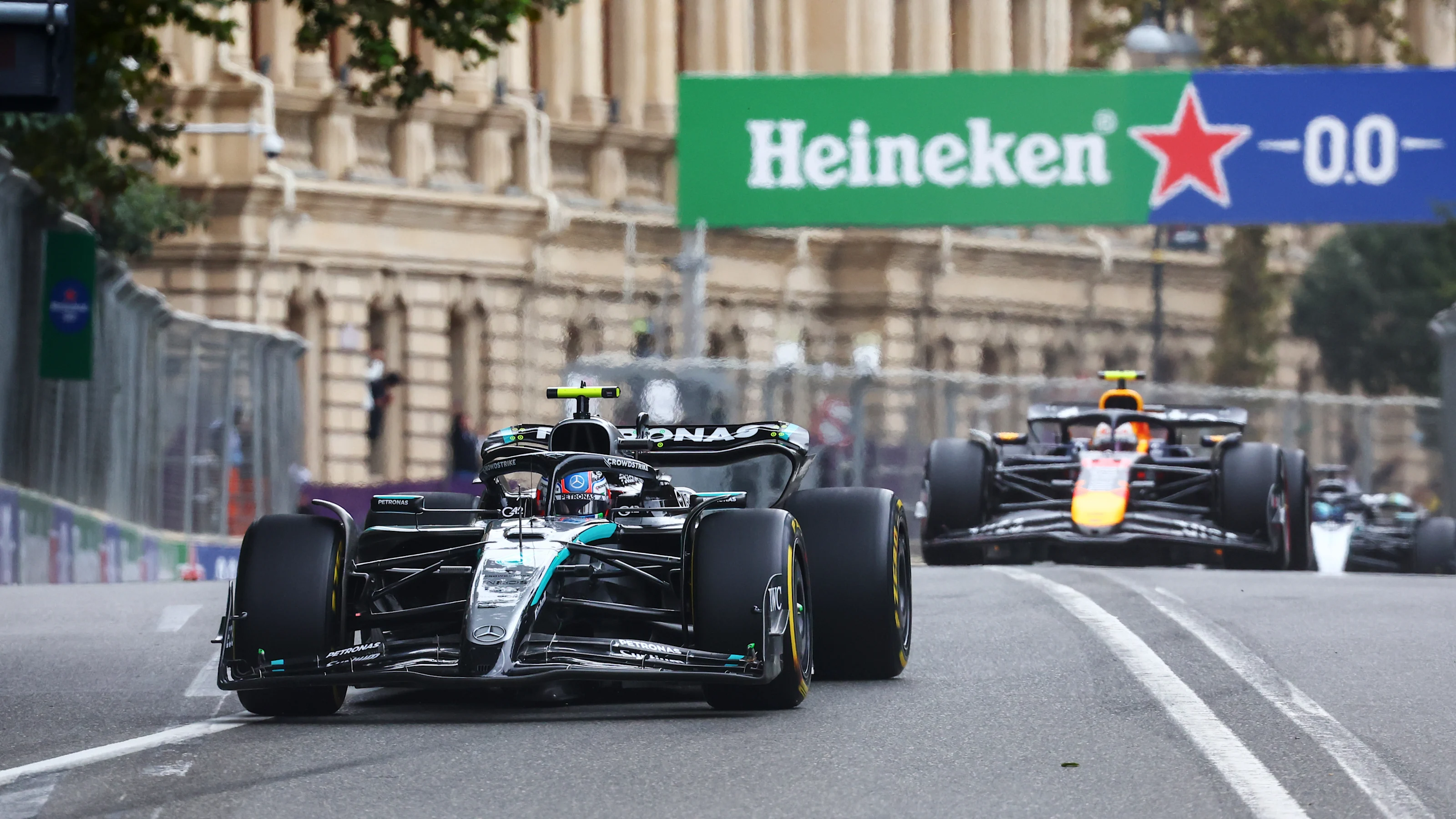 BAKU, AZERBAIJAN - SEPTEMBER 21: Andrea Kimi Antonelli of Italy driving the (12) Mercedes AMG