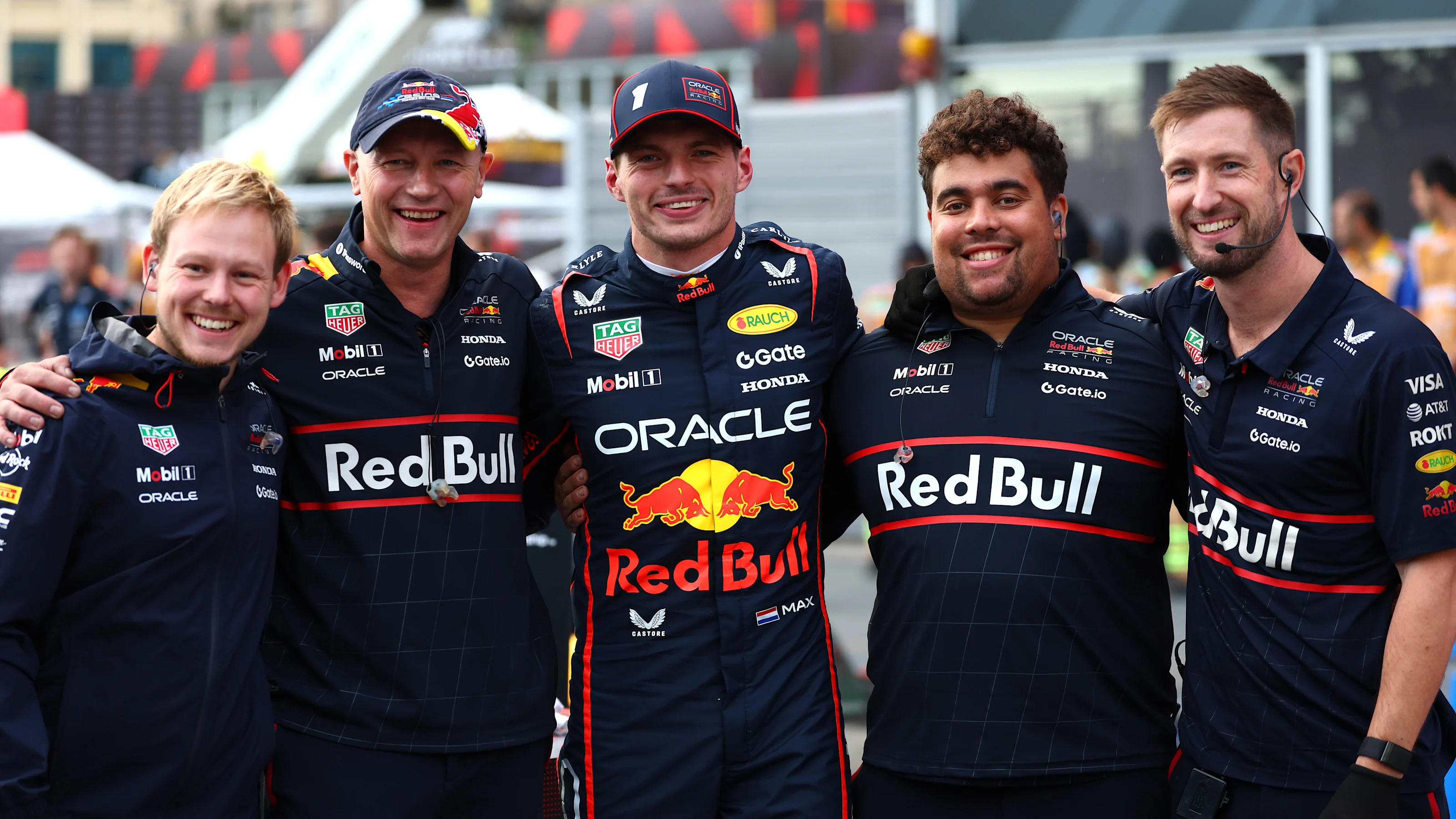 BAKU, AZERBAIJAN - SEPTEMBER 20: Pole position qualifier Max Verstappen of the Netherlands and