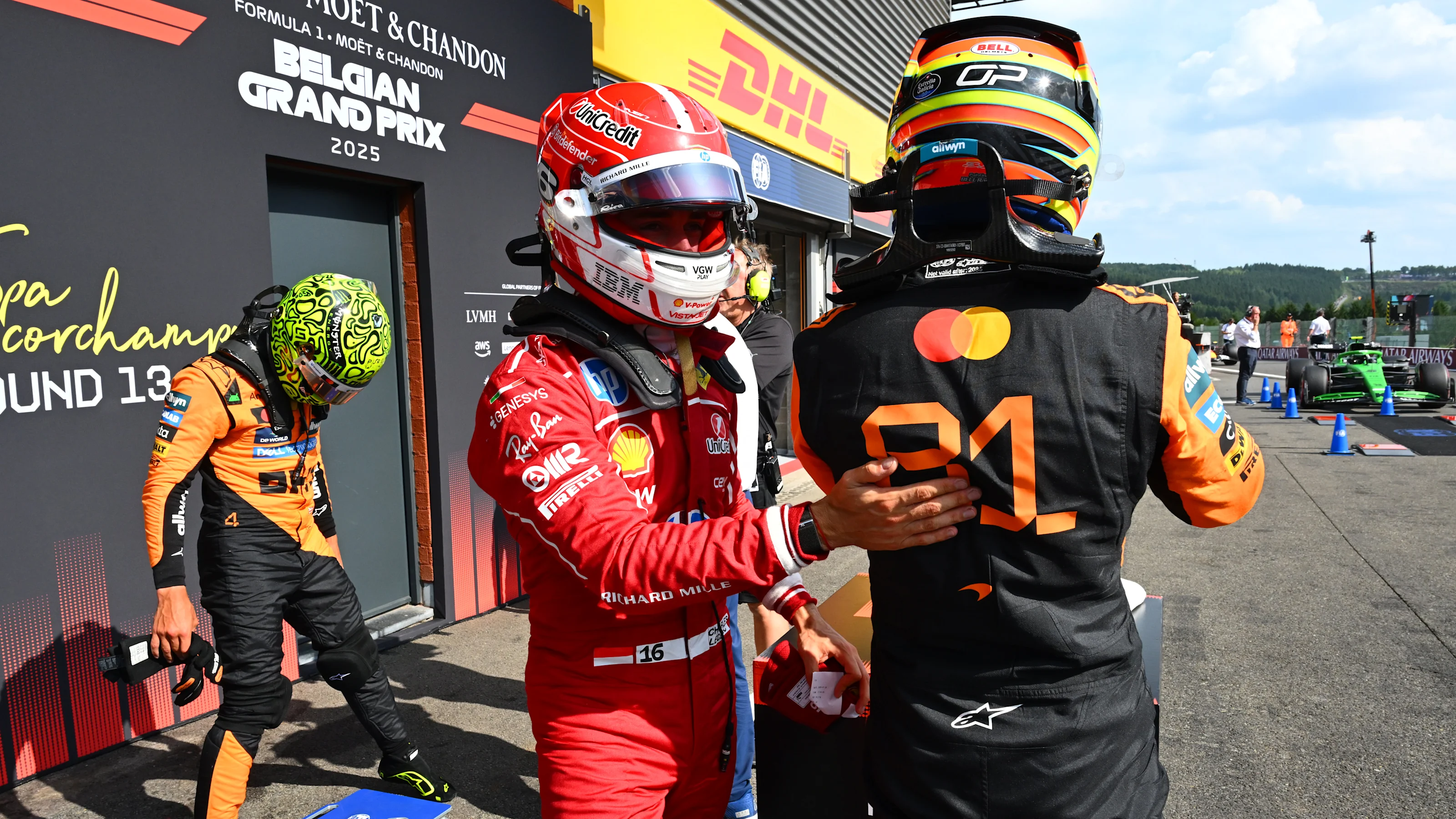 SPA, BELGIUM - JULY 26: Third placed qualifier Charles Leclerc of Monaco and Scuderia Ferrari and
