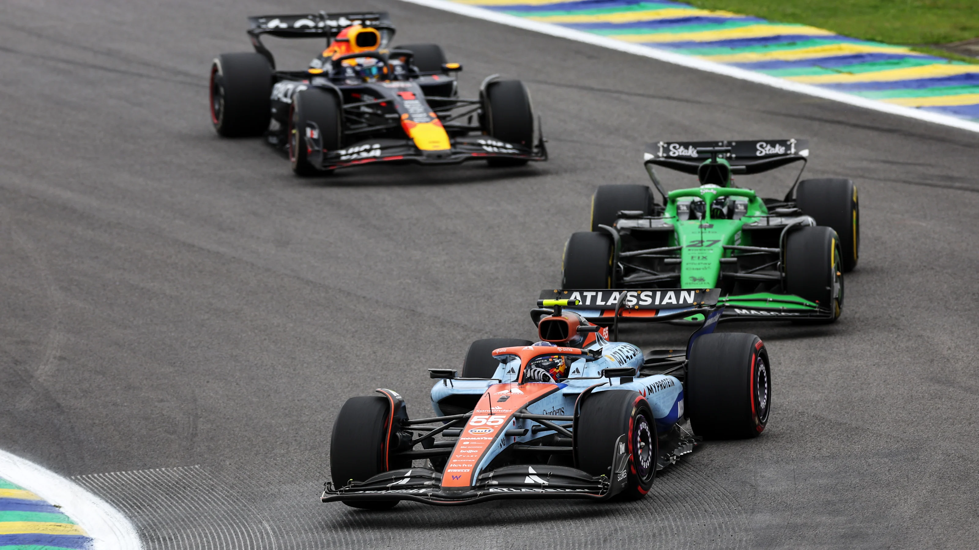 SAO PAULO, BRAZIL - NOVEMBER 09: Carlos Sainz of Spain driving the (55) Williams FW47 Mercedes