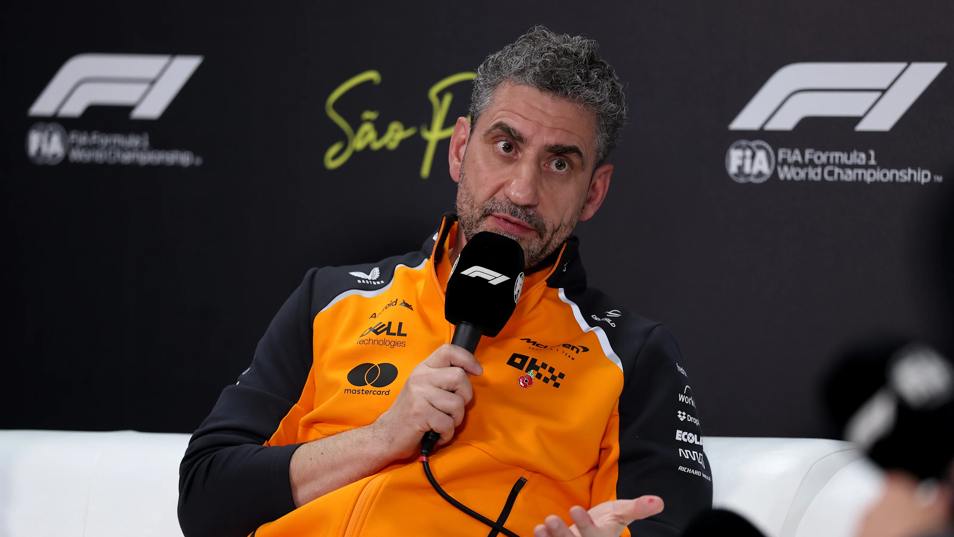 SAO PAULO, BRAZIL - NOVEMBER 07: Andrea Stella, Team Principal of McLaren in the Team Principals