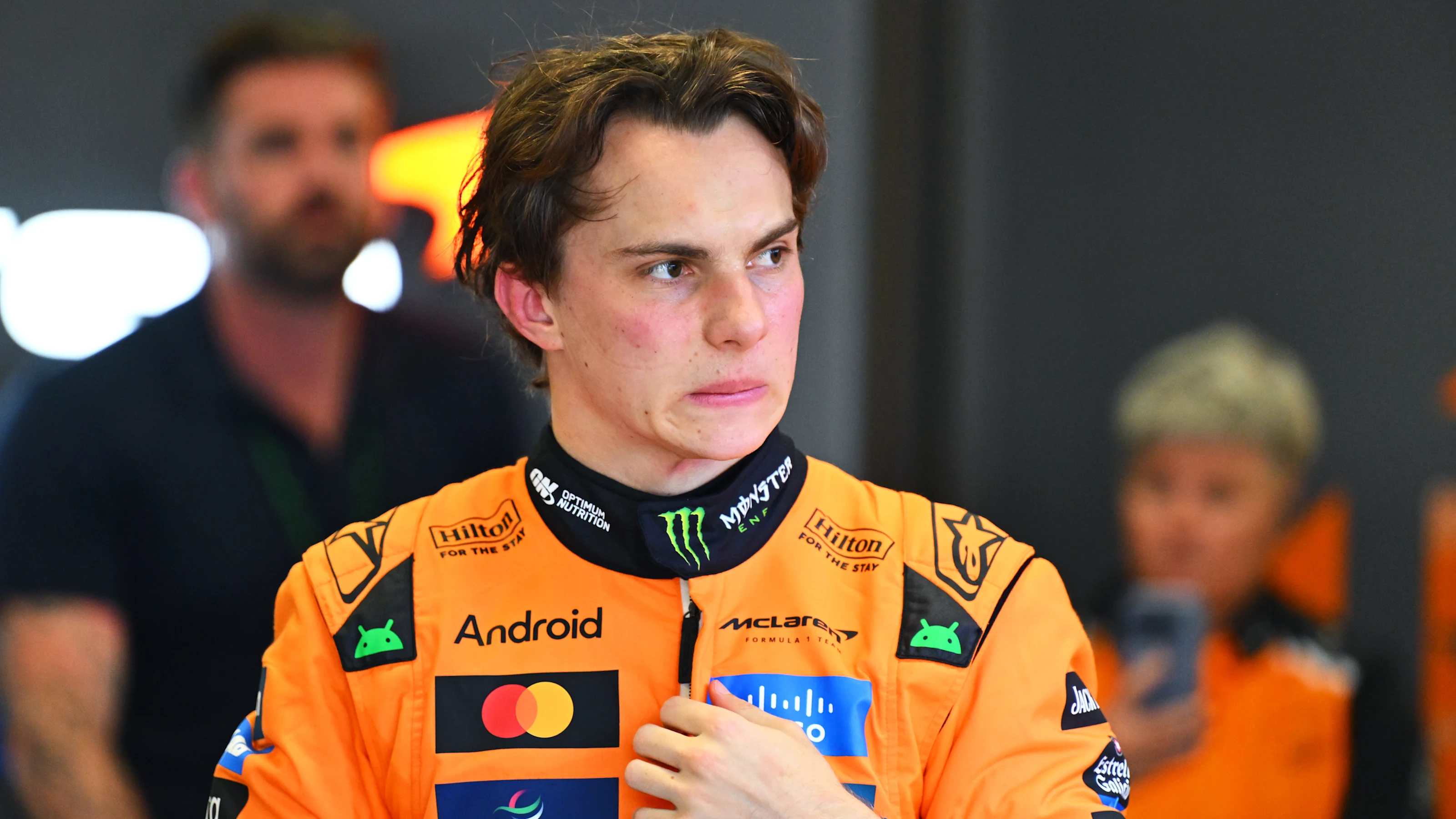 SAO PAULO, BRAZIL - NOVEMBER 07: Oscar Piastri of Australia and McLaren looks on during practice