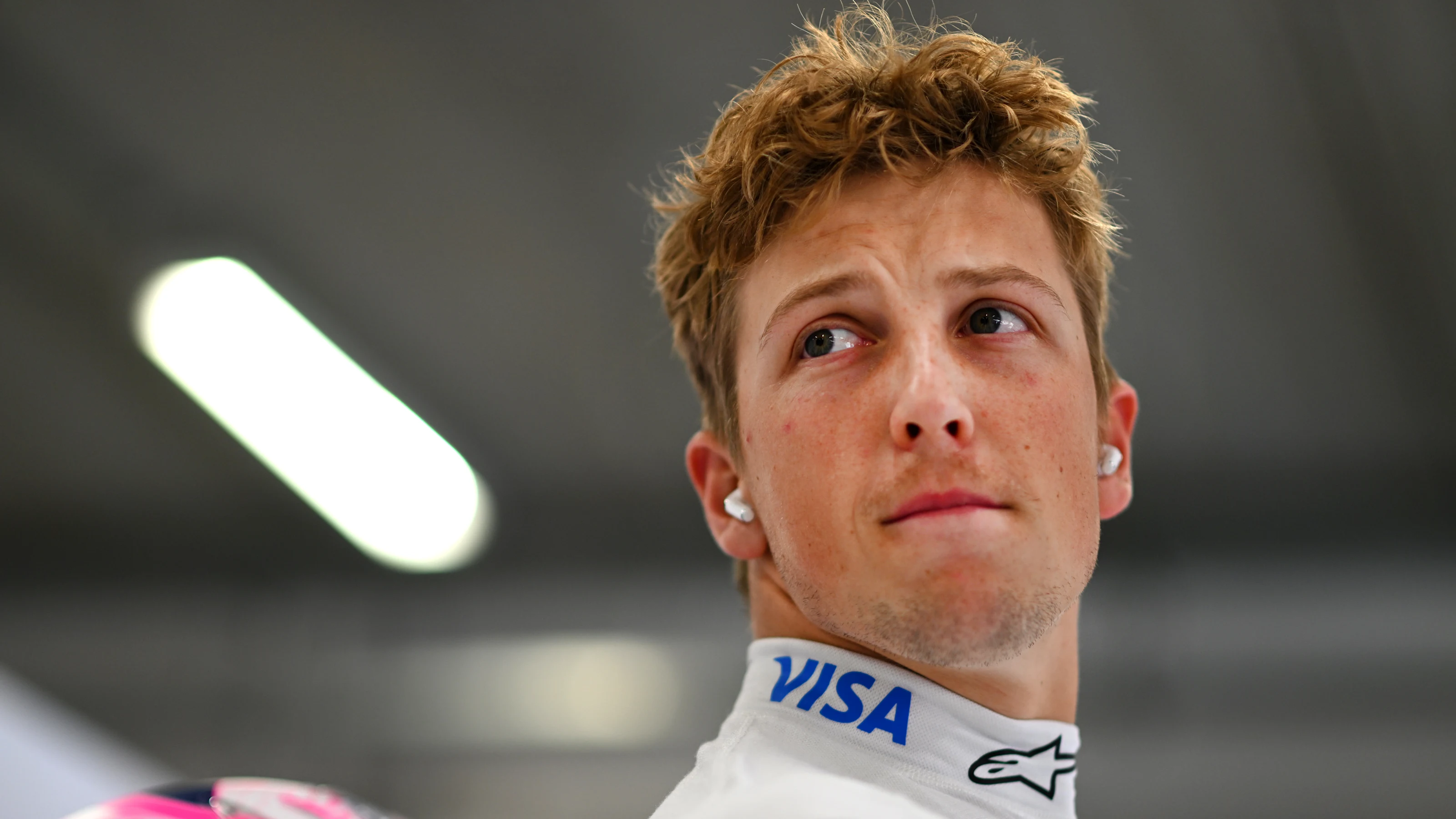 SAO PAULO, BRAZIL - NOVEMBER 07: Liam Lawson of New Zealand and Visa Cash App Racing Bulls looks on