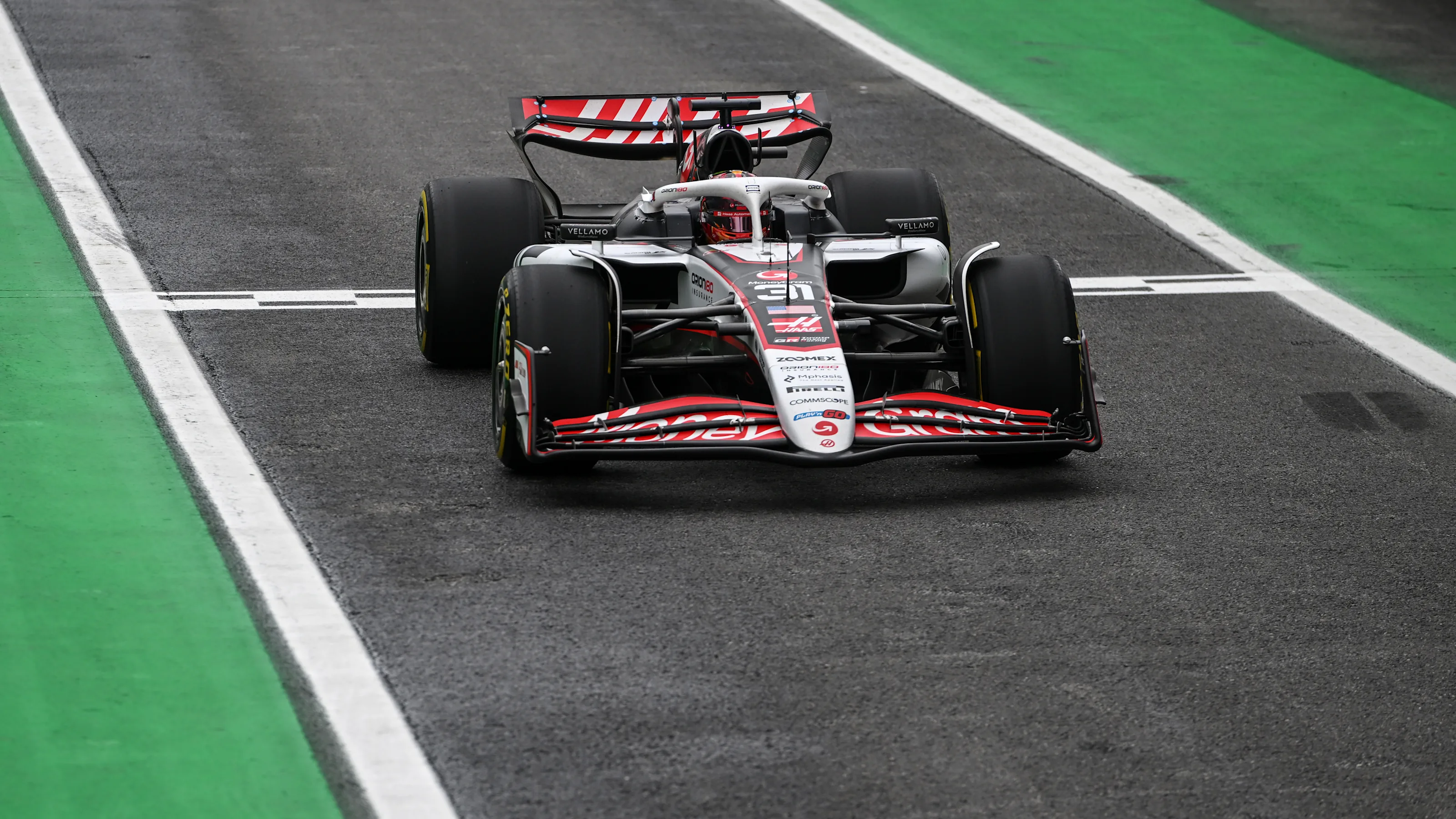 SAO PAULO, BRAZIL - NOVEMBER 08: Esteban Ocon of France driving the (31) Haas F1 VF-25 Ferrari in