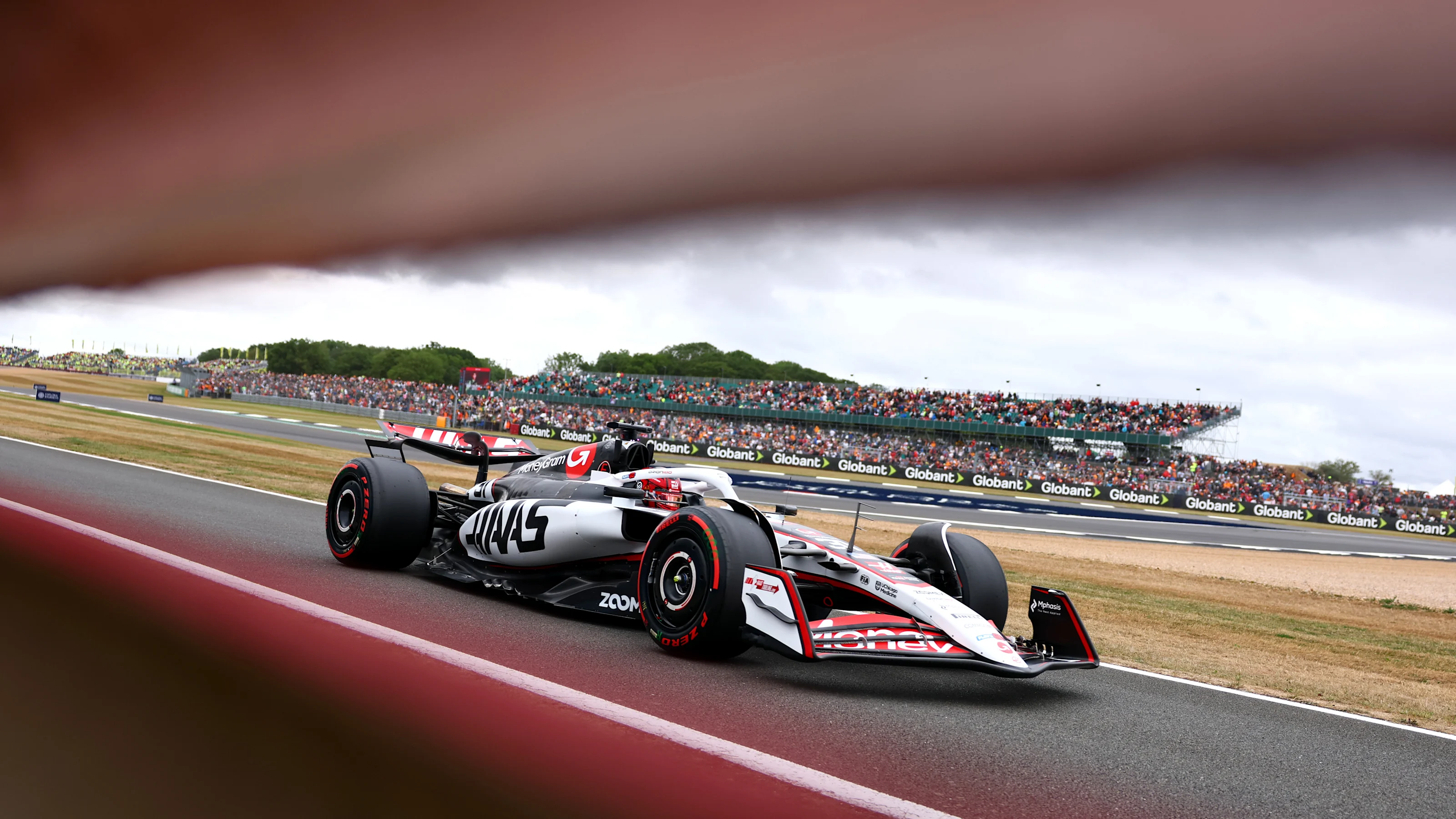 NORTHAMPTON, ENGLAND - JULY 05: Esteban Ocon of France driving the (31) Haas F1 VF-25 Ferrari on