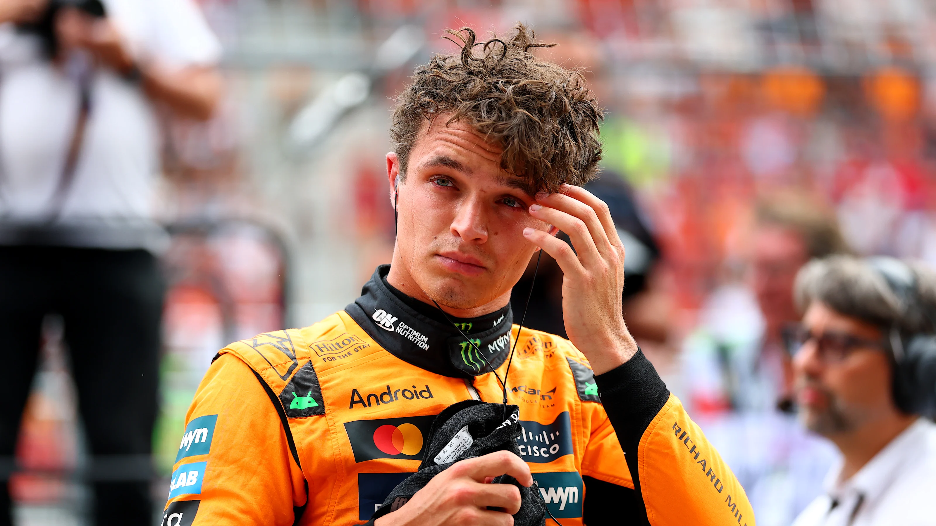 BUDAPEST, HUNGARY - AUGUST 02: Third placed qualifier Lando Norris of Great Britain and McLaren in