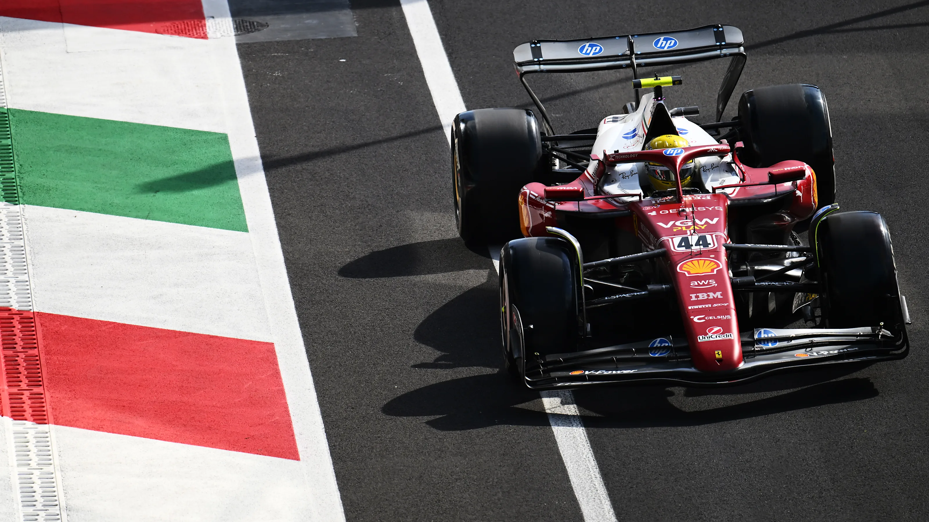 MONZA, ITALY - SEPTEMBER 07: Lewis Hamilton of Great Britain driving the (44) Scuderia Ferrari