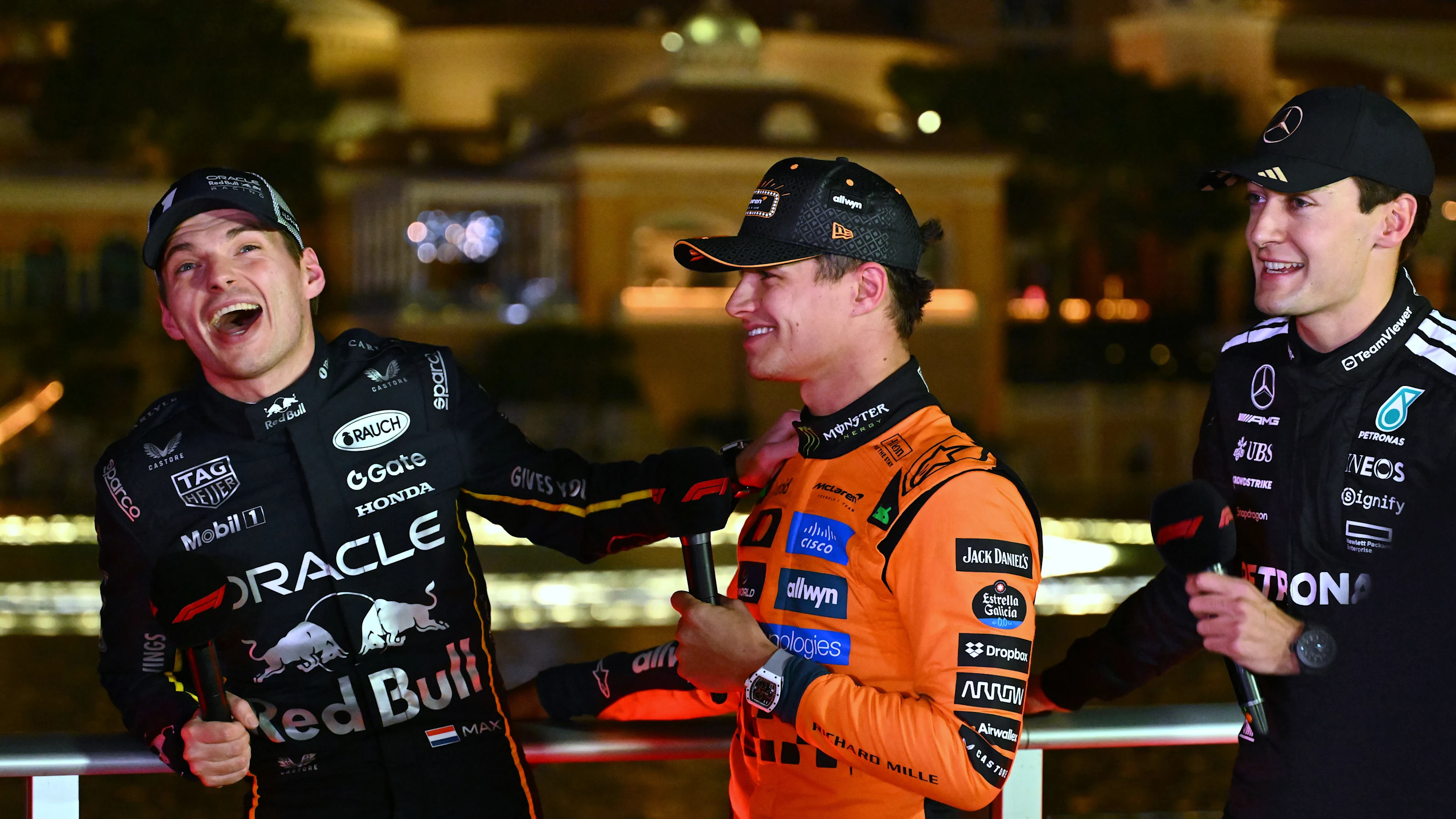 LAS VEGAS, NEVADA - NOVEMBER 22: Race winner Max Verstappen of the Netherlands and Oracle Red Bull