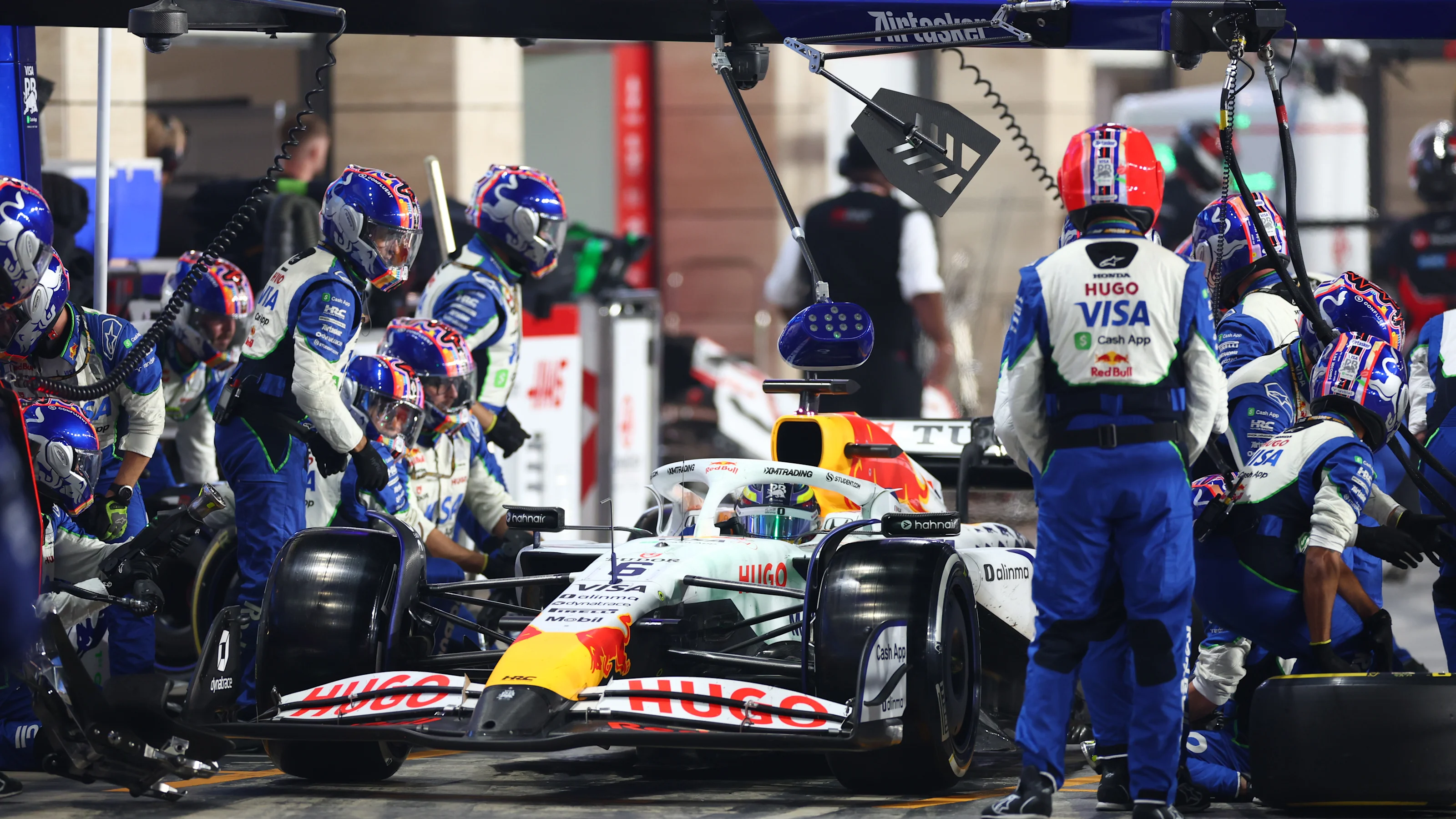 LUSAIL CITY, QATAR - NOVEMBER 30: Isack Hadjar of France driving the (6) Visa Cash App Racing Bulls