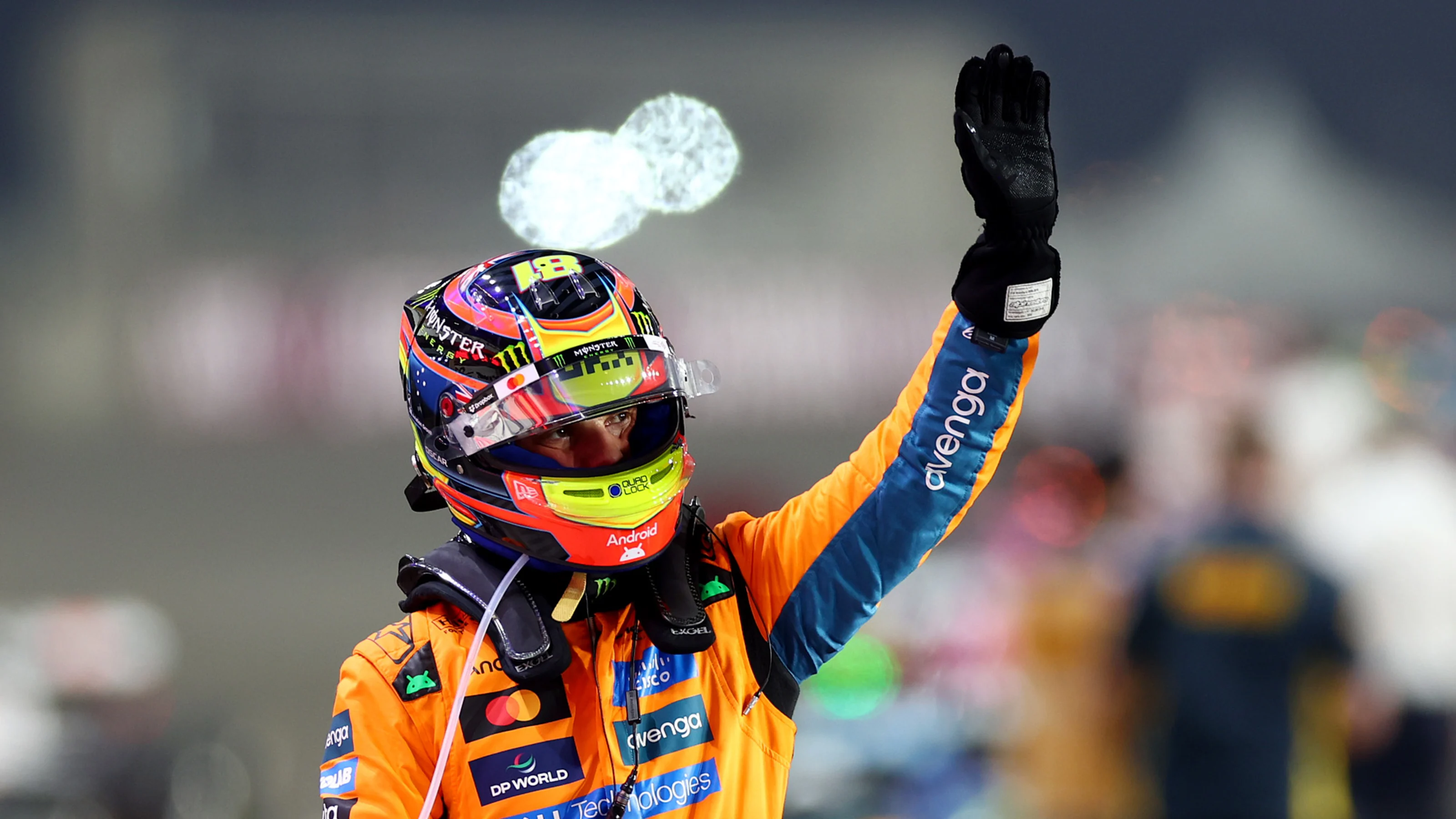 LUSAIL CITY, QATAR - NOVEMBER 29: Sprint winner Oscar Piastri of Australia and McLaren celebrates