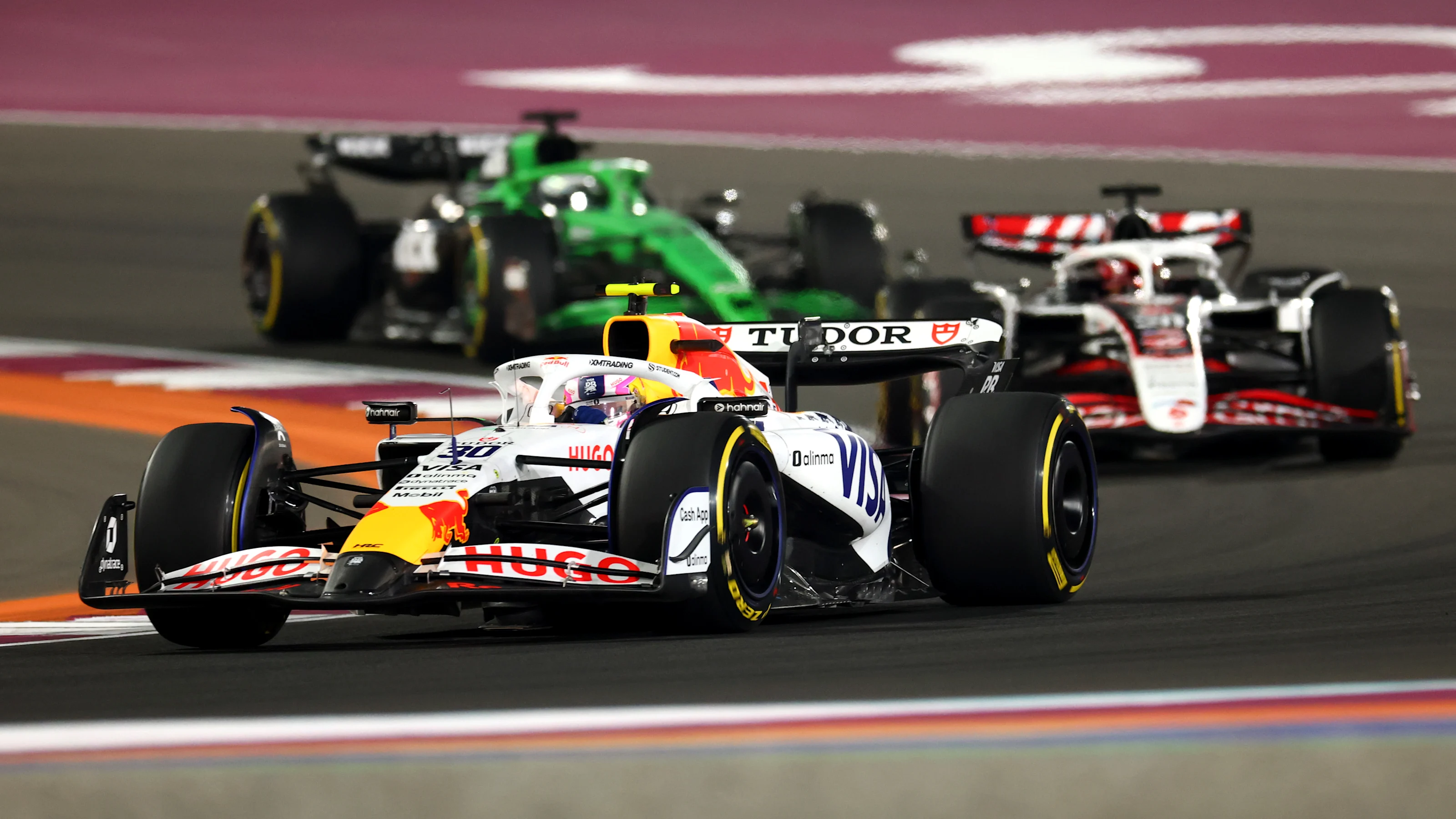 LUSAIL CITY, QATAR - NOVEMBER 29: Liam Lawson of New Zealand driving the (30) Visa Cash App Racing