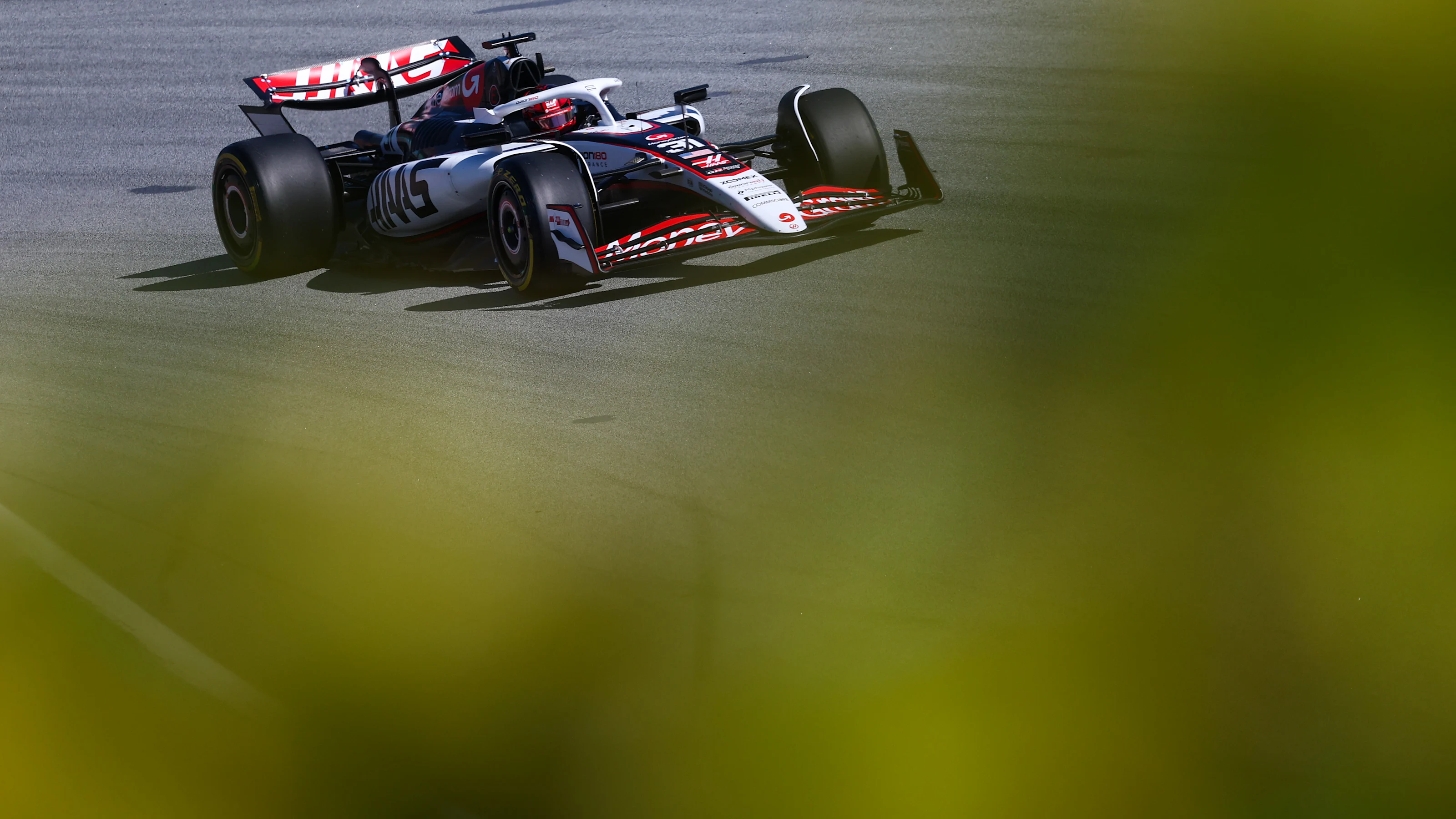 BARCELONA, SPAIN - MAY 30: Esteban Ocon of France driving the (31) Haas F1 VF-25 Ferrari on track