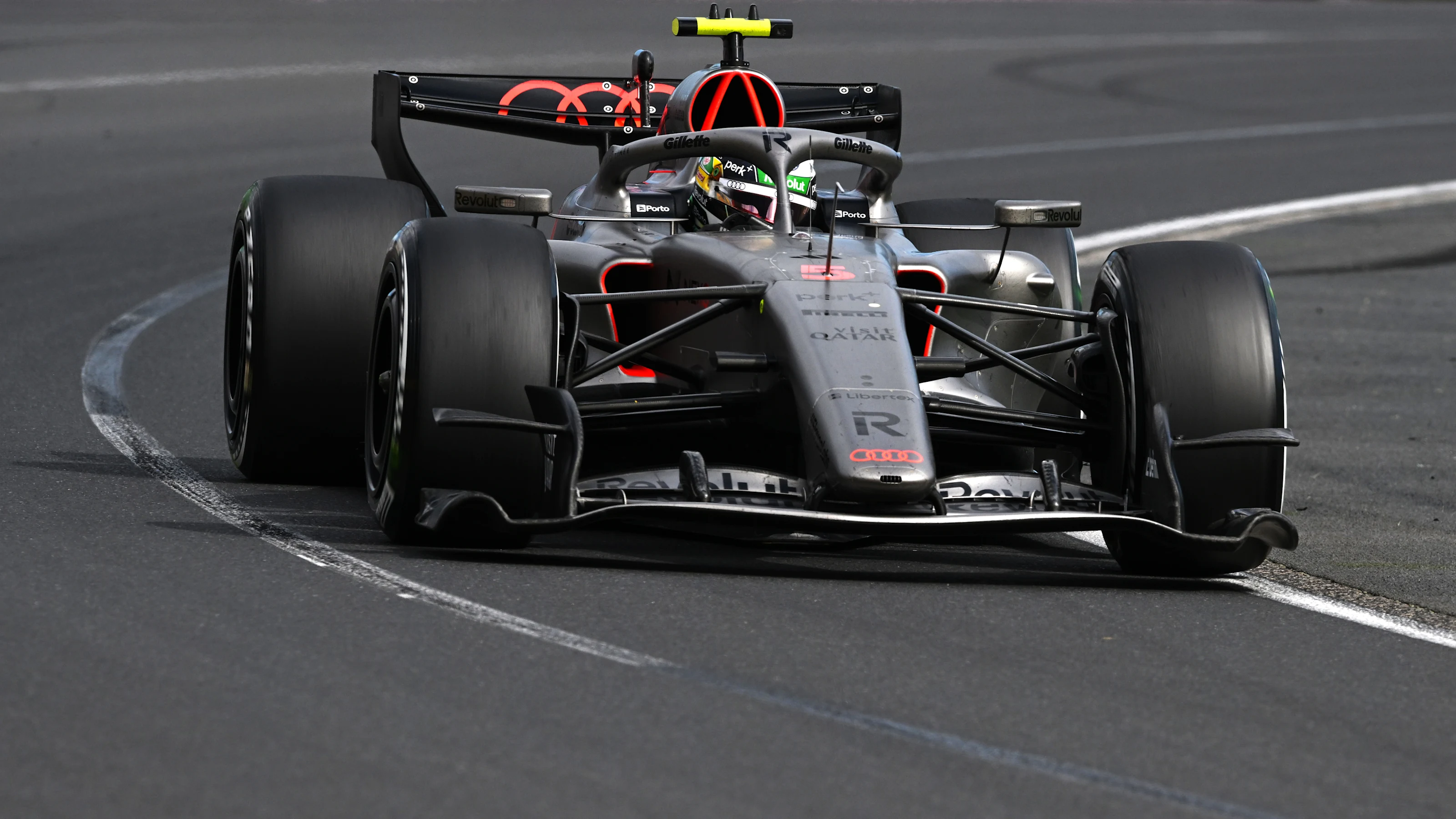 MELBOURNE, AUSTRALIA - MARCH 08: Gabriel Bortoleto of Brazil driving the (5) Audi F1 Team R26 on