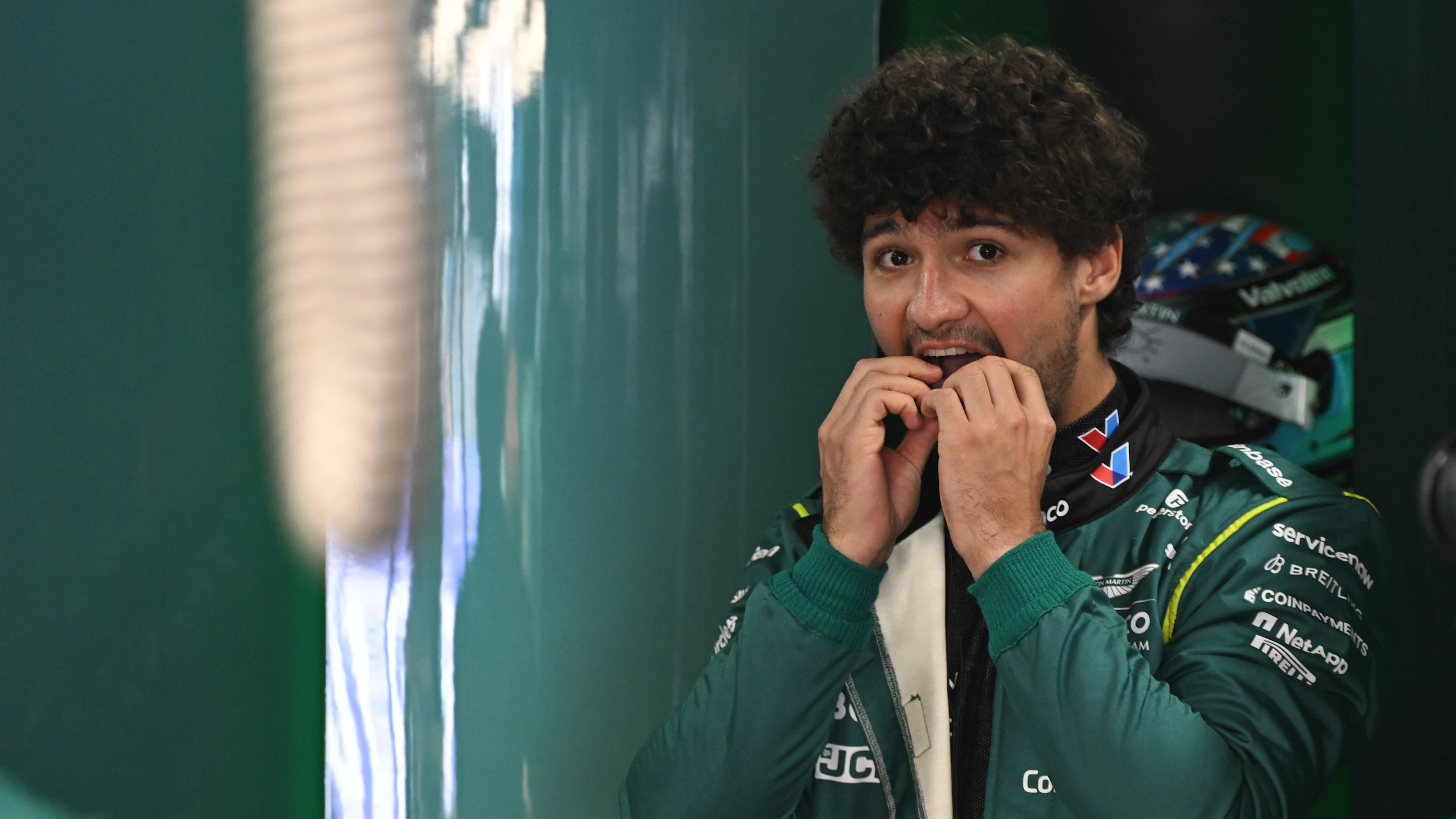 SUZUKA, JAPAN - MARCH 27: Jak Crawford of United States and Aston Martin F1 Team prepares to drive