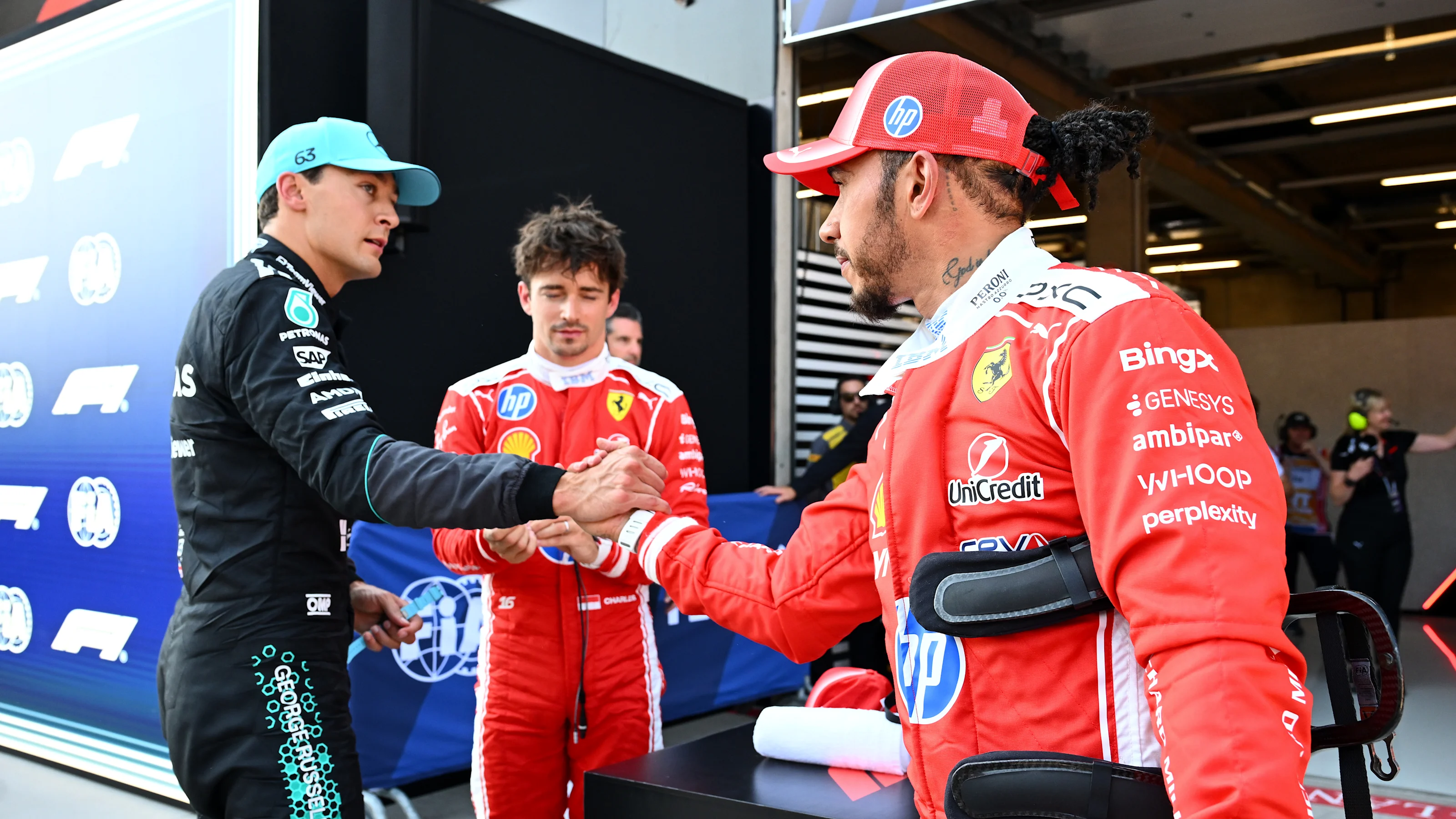 SPIELBERG, AUSTRIA - JUNE 27: Pole position qualifier George Russell of Great Britain and Mercedes