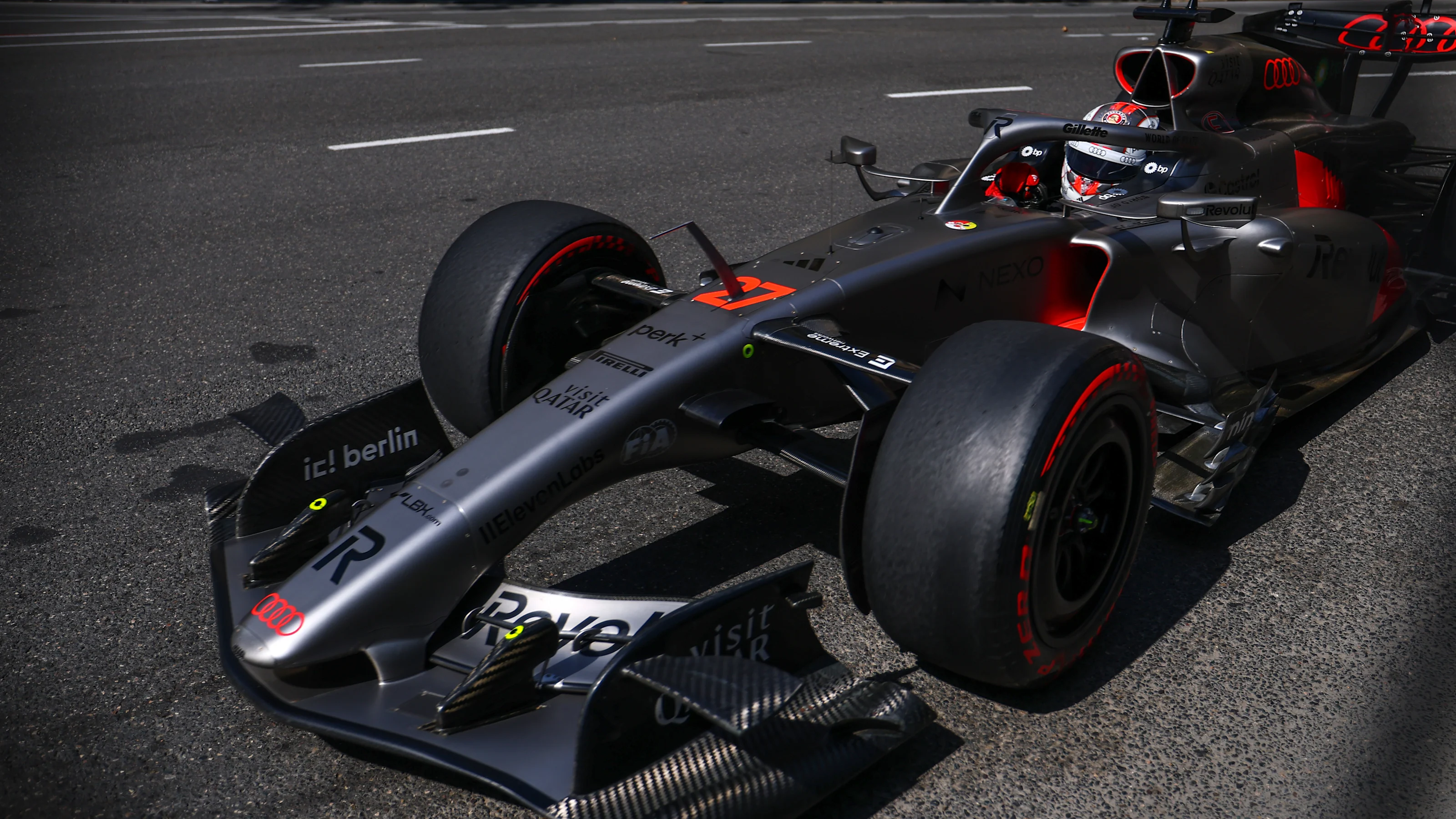 BAKU, AZERBAIJAN - SEPTEMBER 24: Nico Hulkenberg of Germany driving the (27) Audi F1 Team R26 on