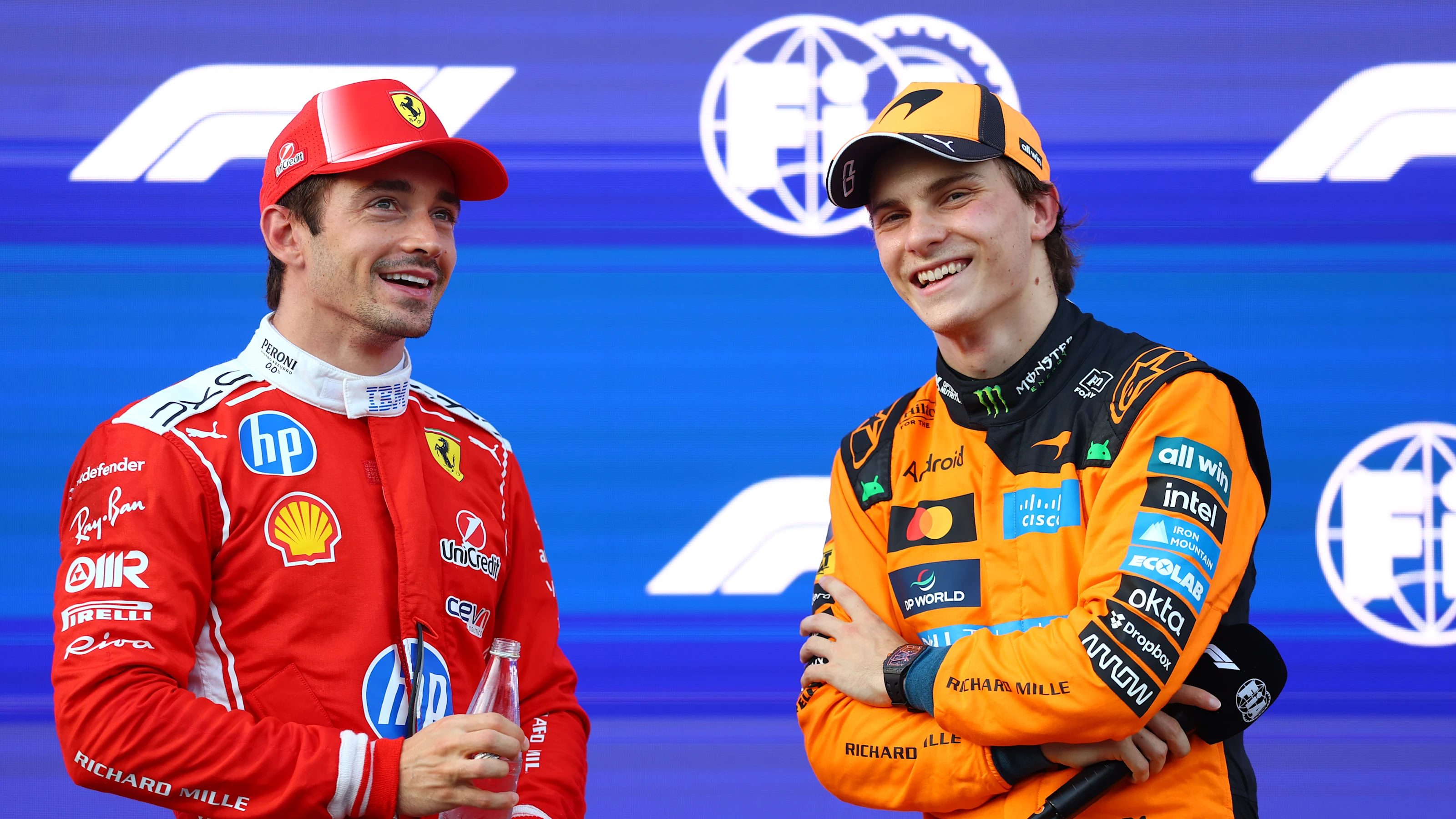 BAKU, AZERBAIJAN - SEPTEMBER 25: Second placed qualifier Charles Leclerc of Monaco and Scuderia