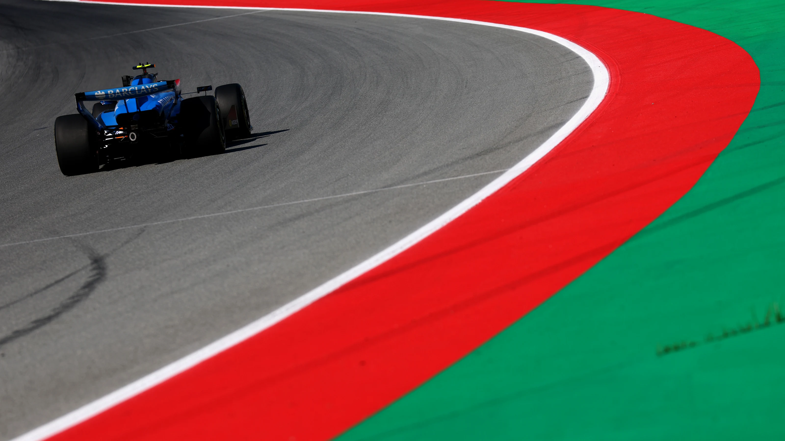 BARCELONA, SPAIN - JUNE 12: Carlos Sainz of Spain driving the (55) Williams FW48 Mercedes on track