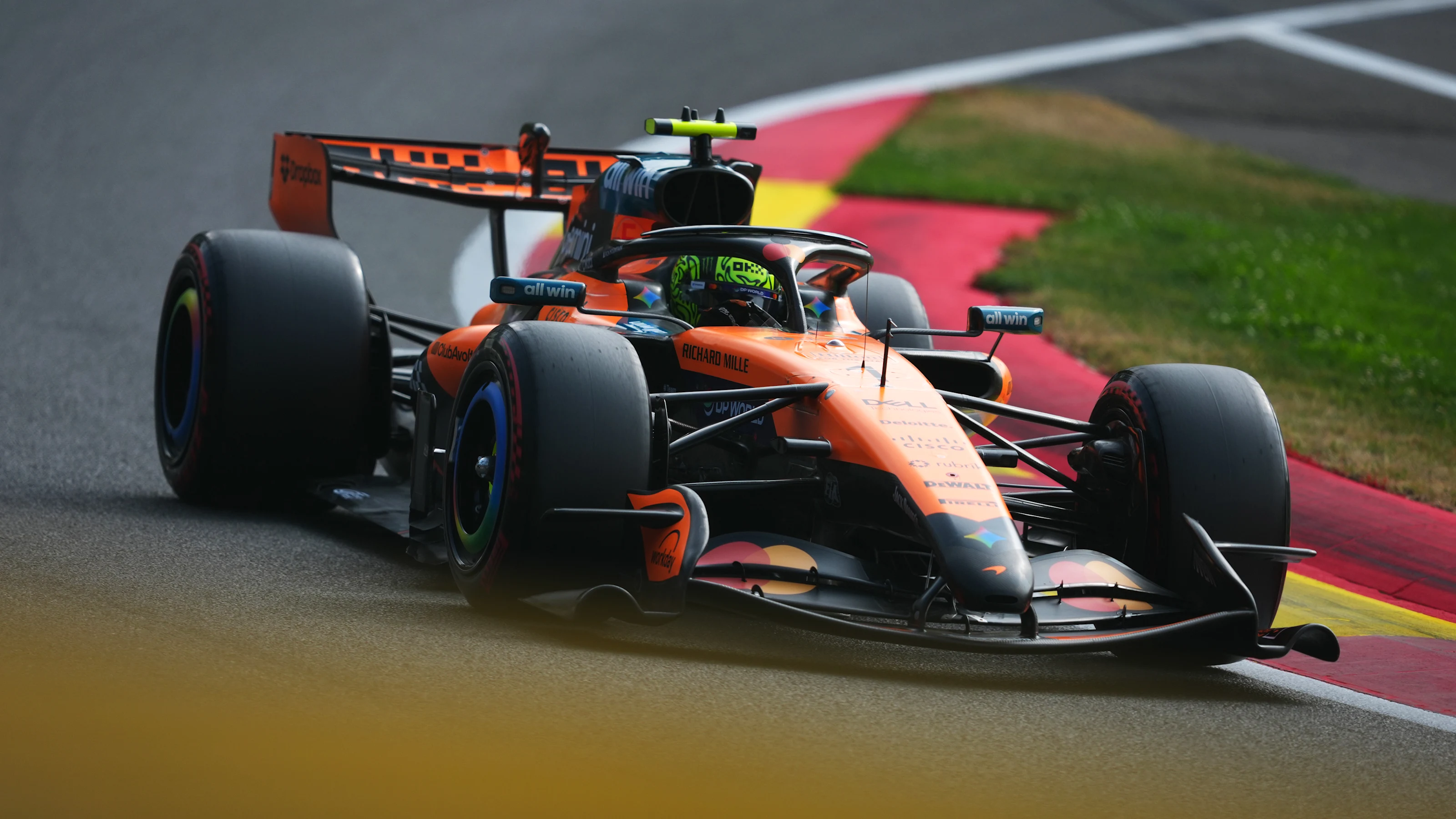 SPA, BELGIUM - JULY 18: Lando Norris of Great Britain driving the (1) McLaren MCL40 Mercedes on