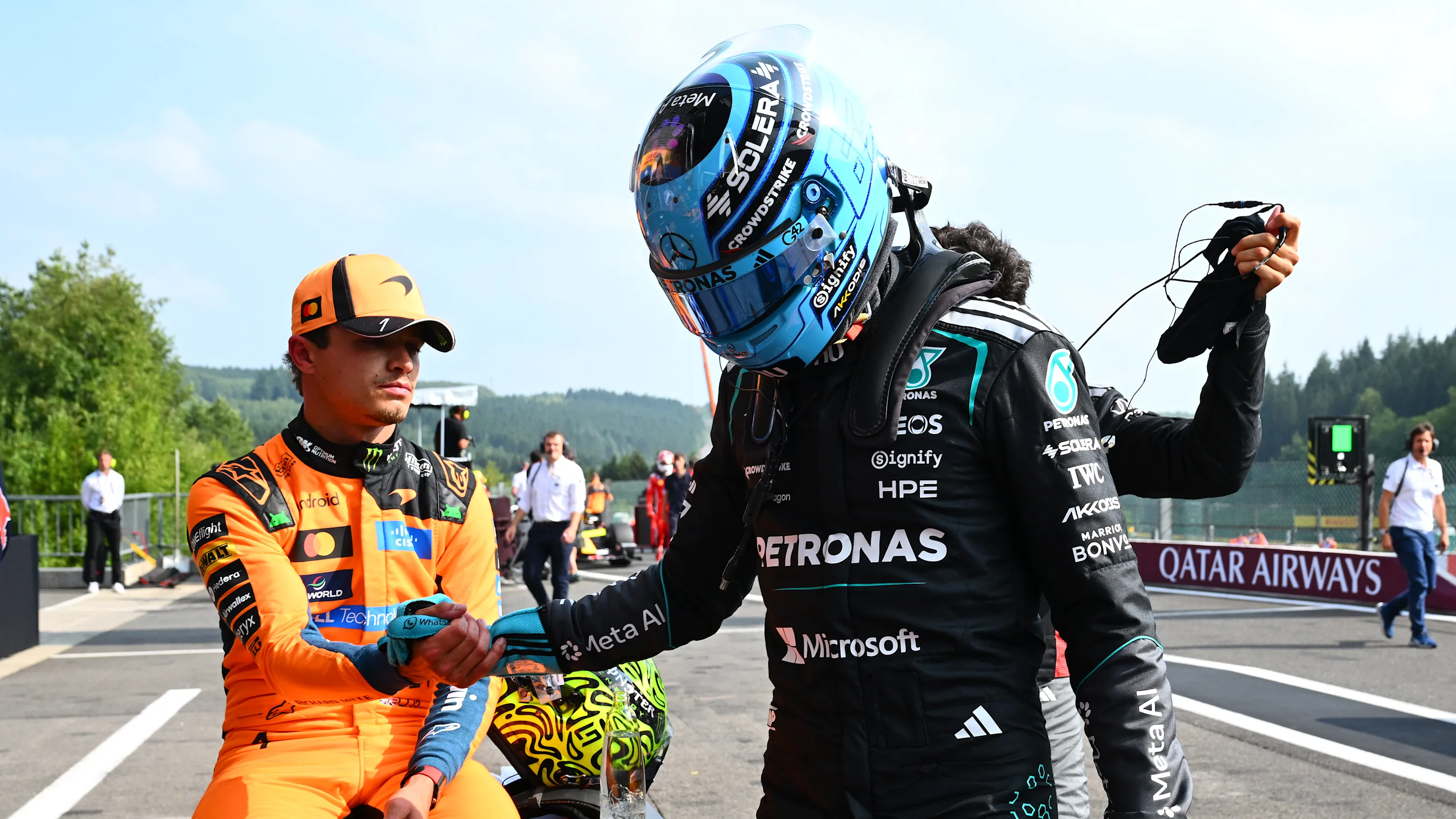 SPA, BELGIUM - JULY 18: Third placed qualifier Lando Norris of Great Britain and McLaren and Fourth