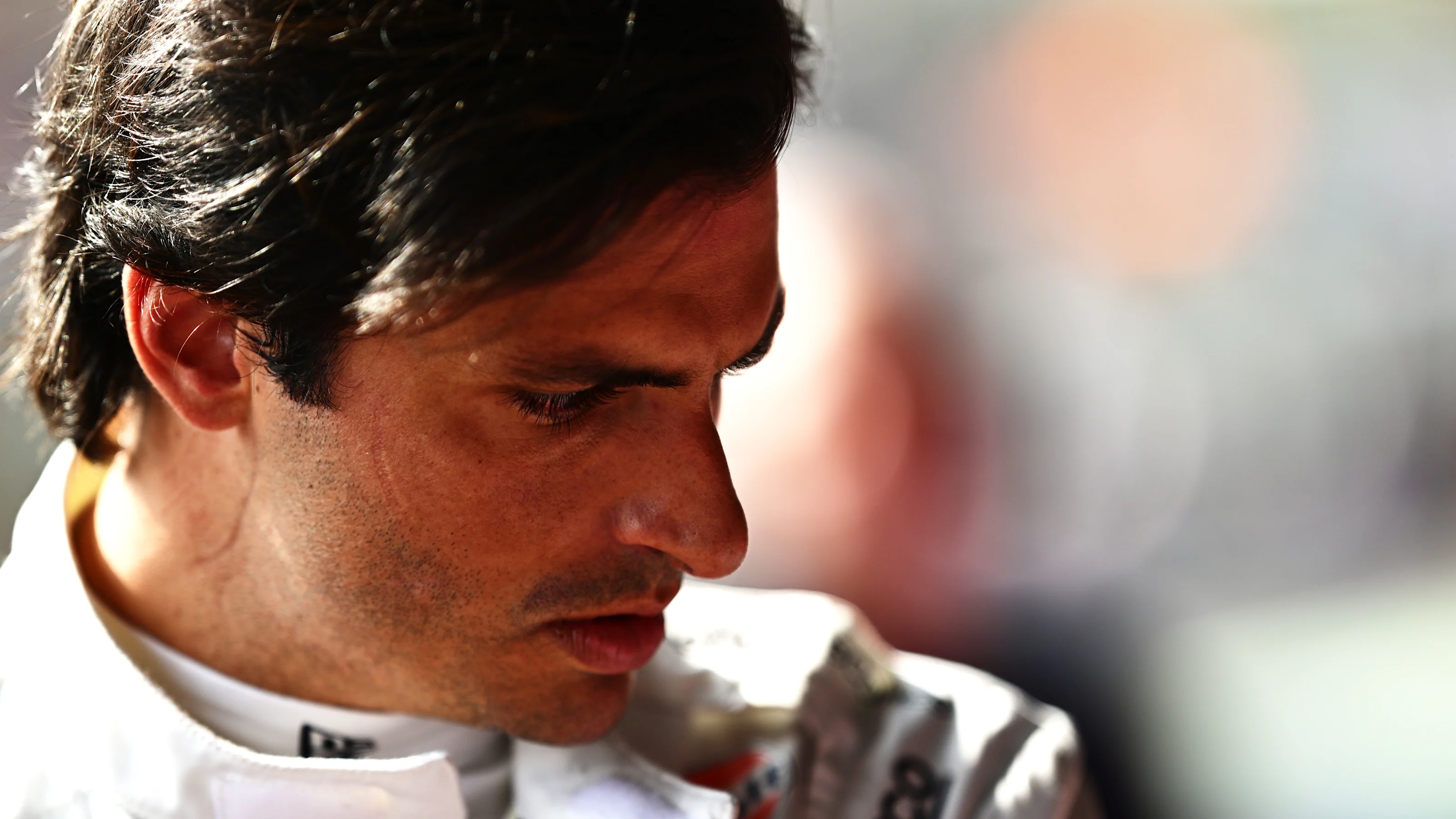SPA, BELGIUM - JULY 18: Fifteenth placed qualifier Carlos Sainz of Spain and Williams looks on