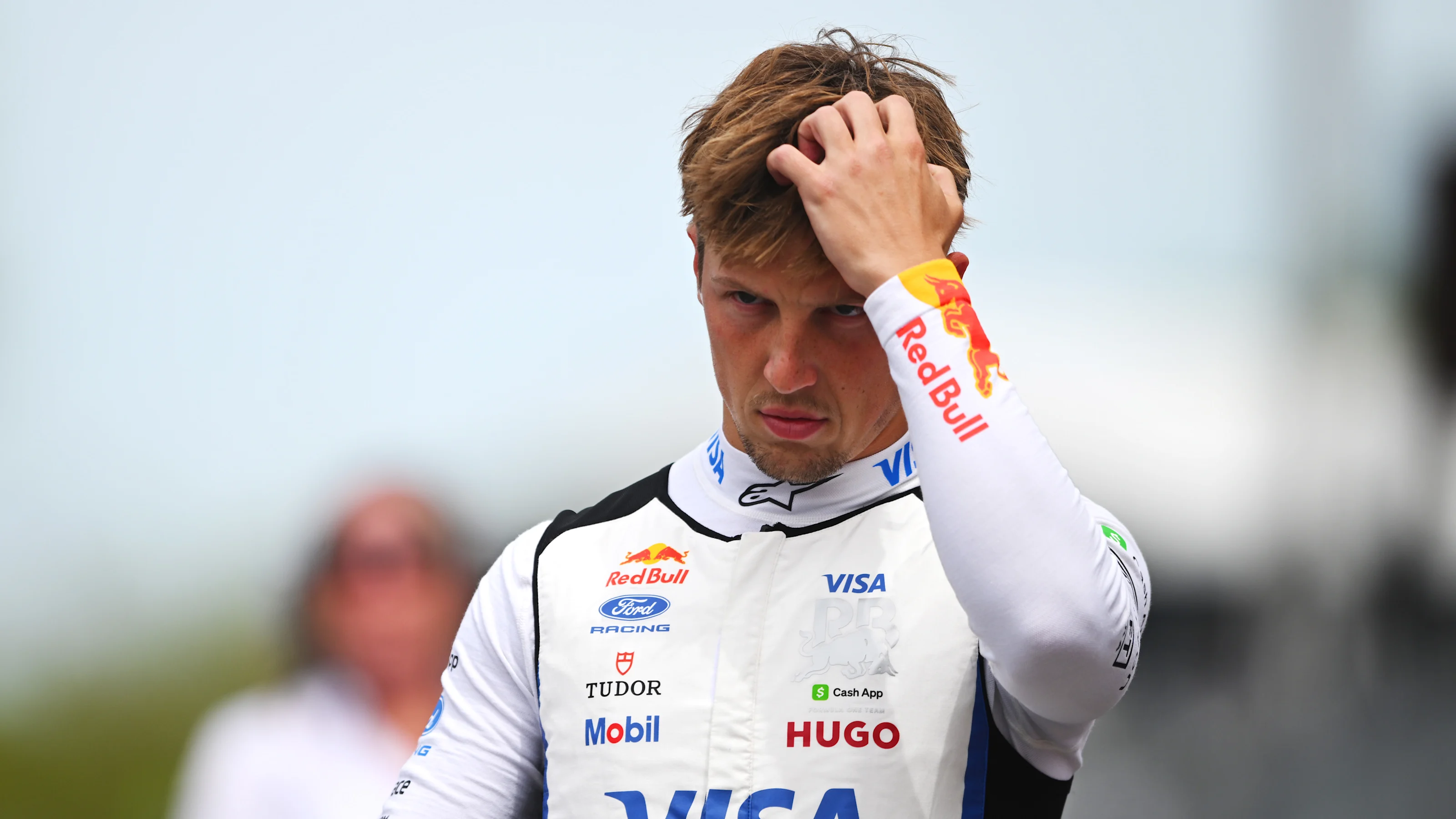 MONTREAL, QUEBEC - MAY 23: Liam Lawson of New Zealand and Visa Cash App Racing Bulls looks on prior